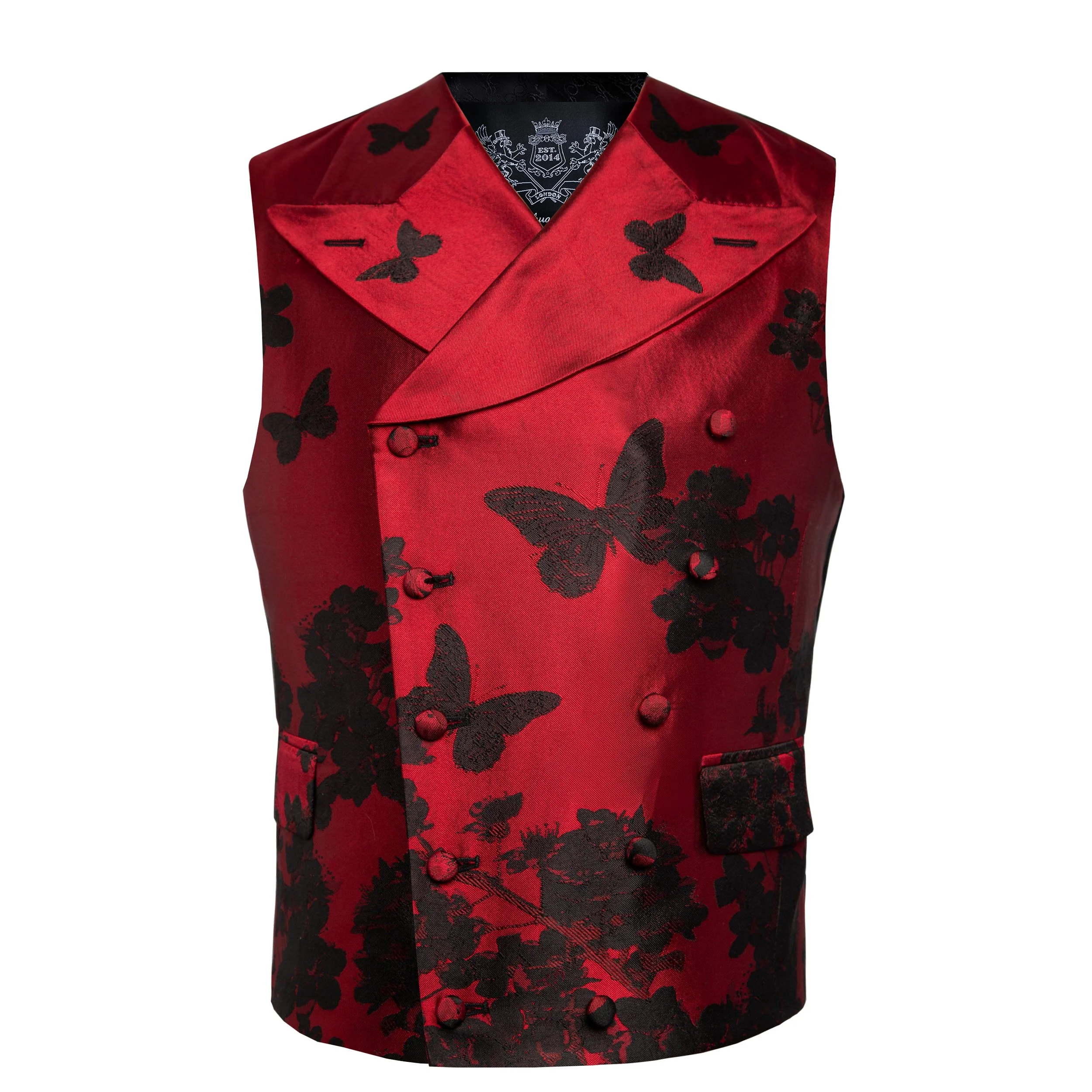 Black Falling Blossom Waistcoat
