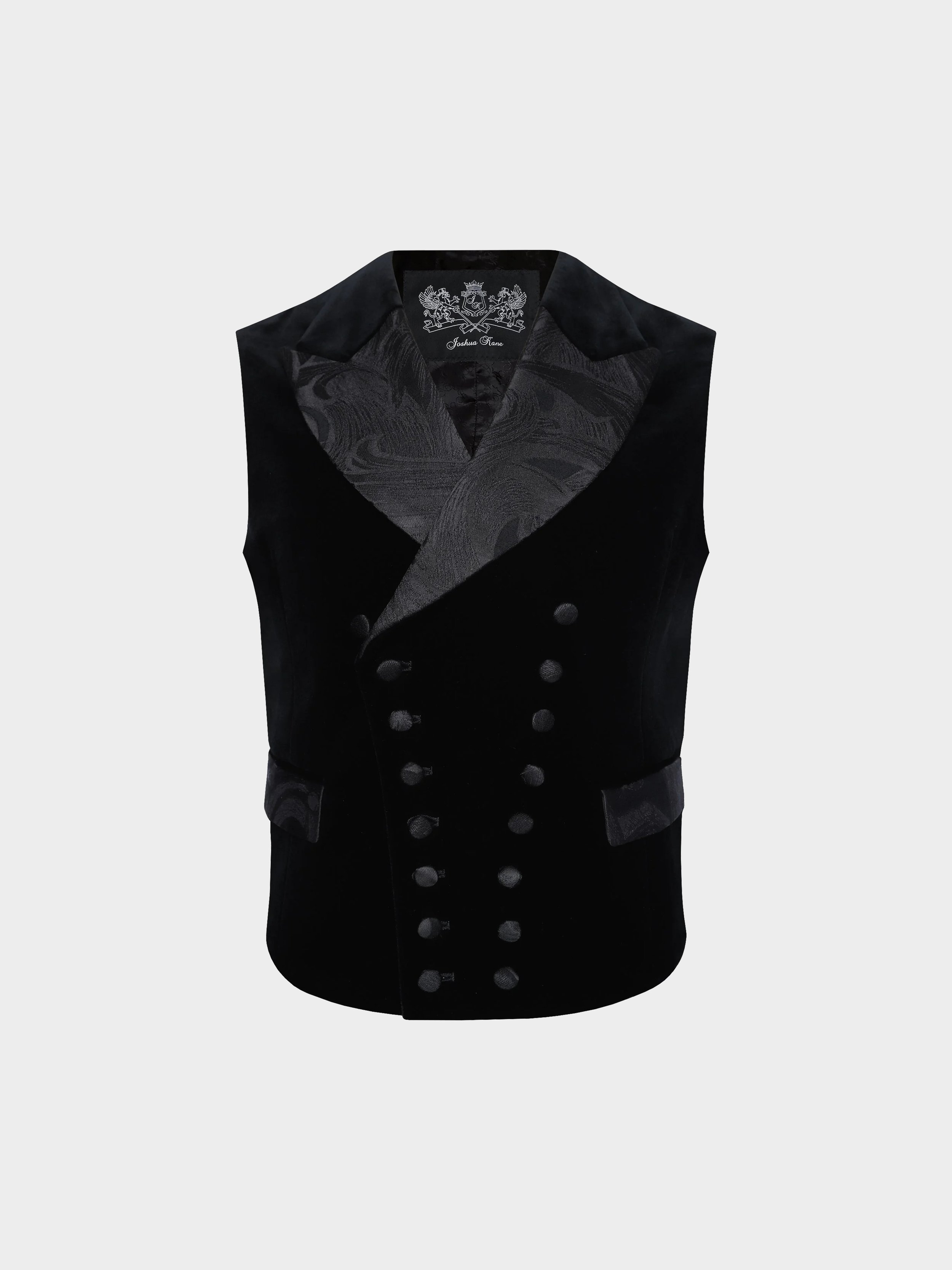 Black Velvet And Pegasus Jacquard Waistcoat