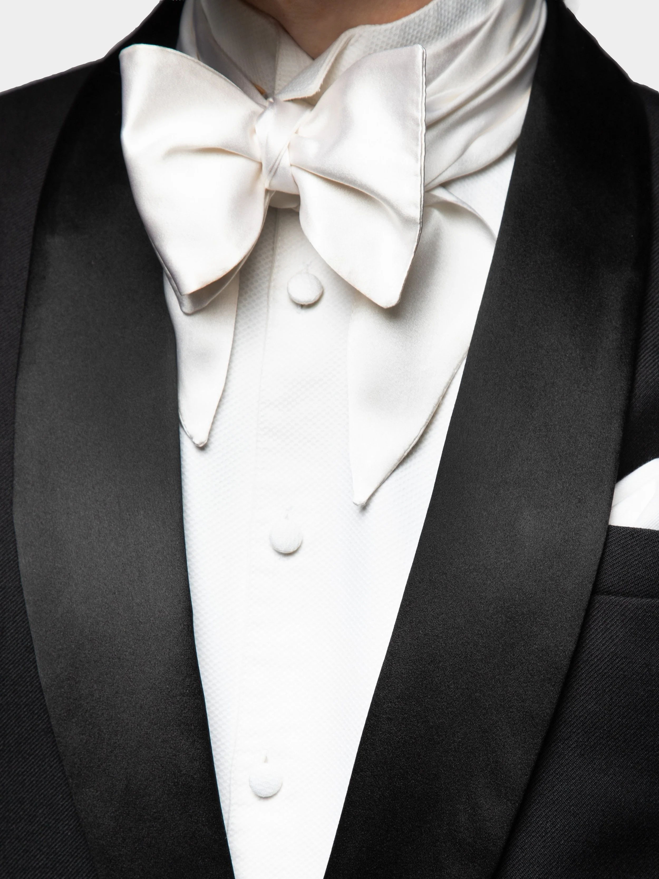 White Silk Wide Bow Tie And Tails Set 3.jpg