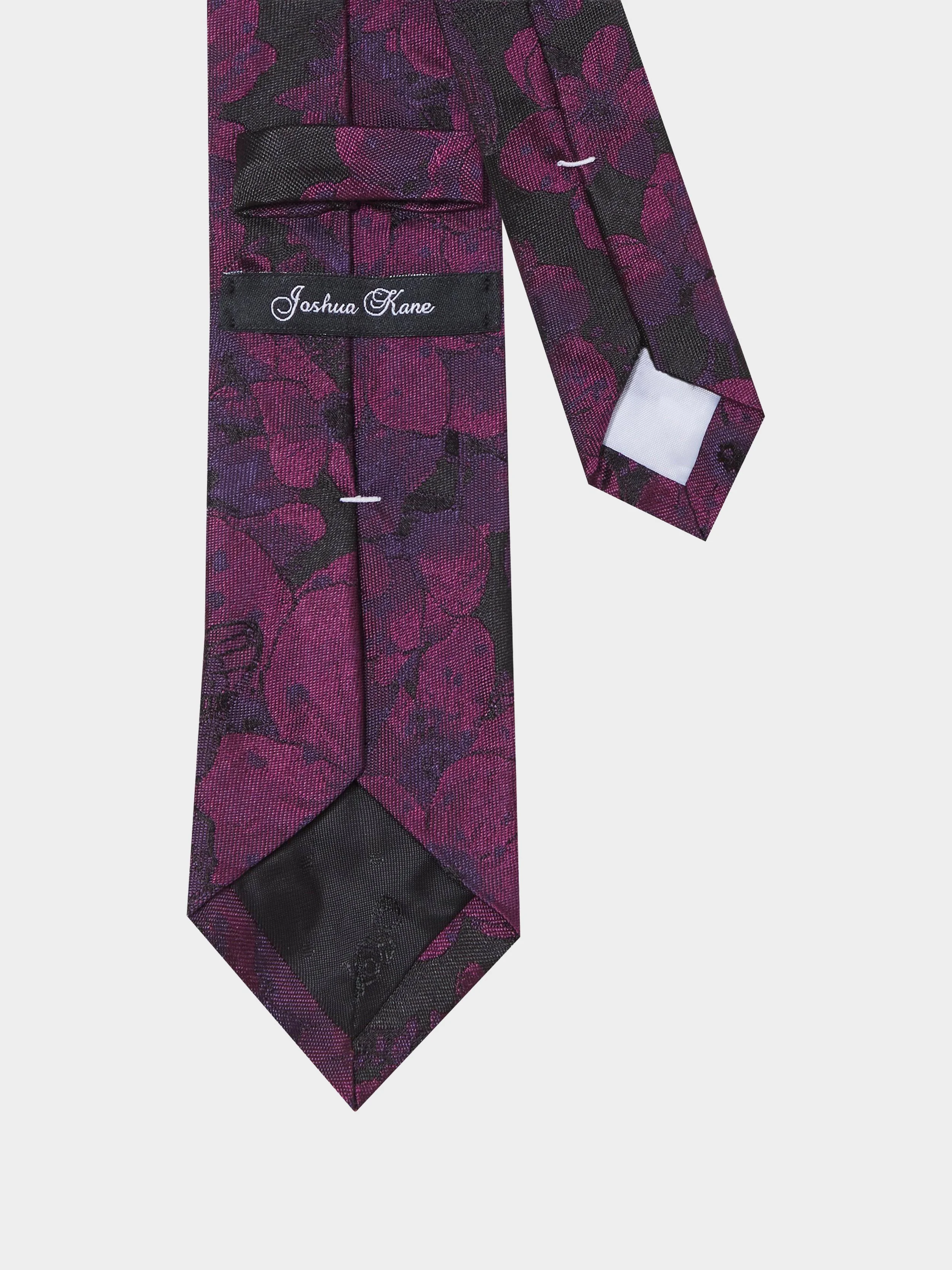 'Blackberry Blossom' Slim Necktie back.jpg