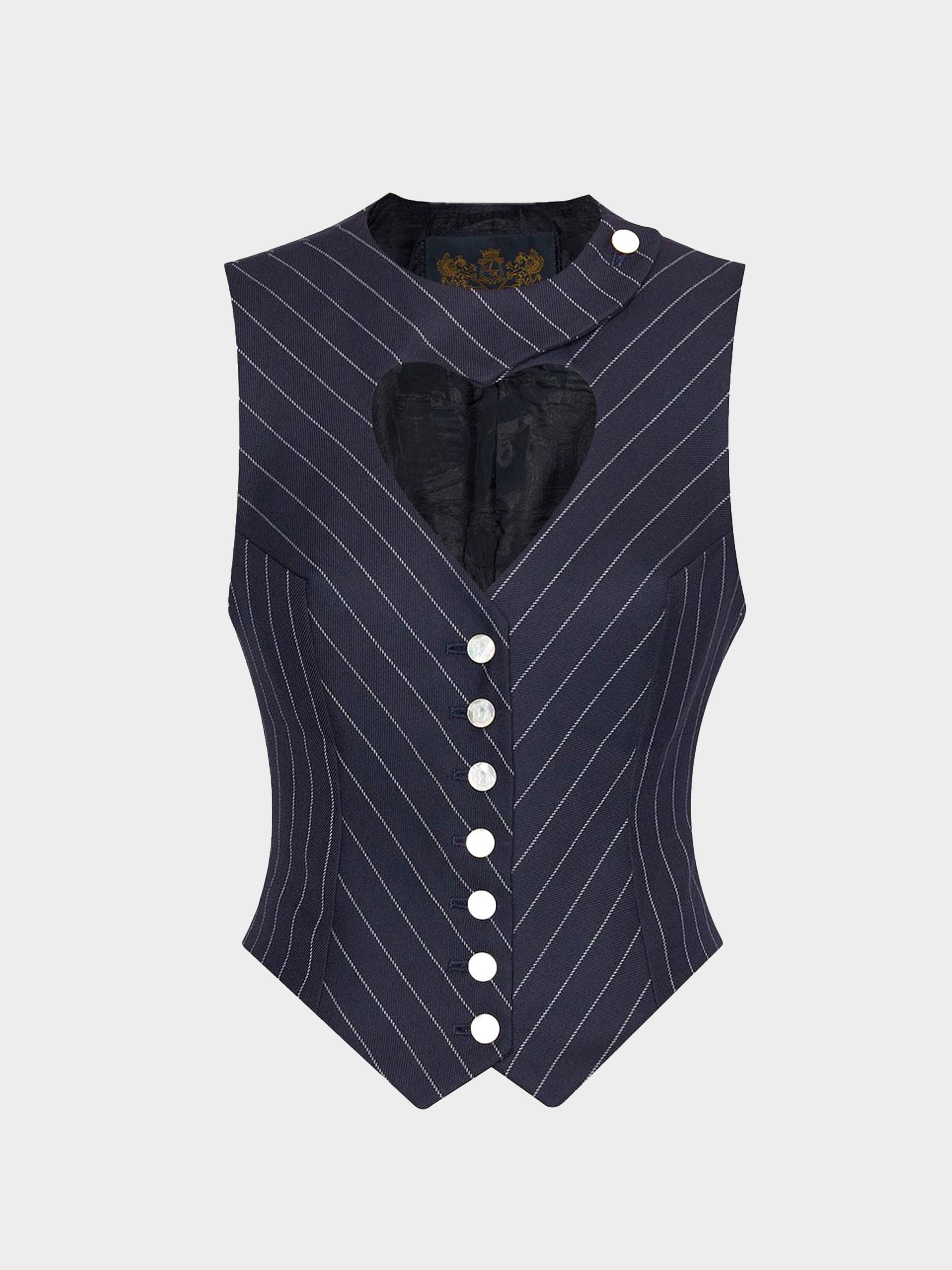 'The Love Heart' Navy Pinstripe Waistcoat