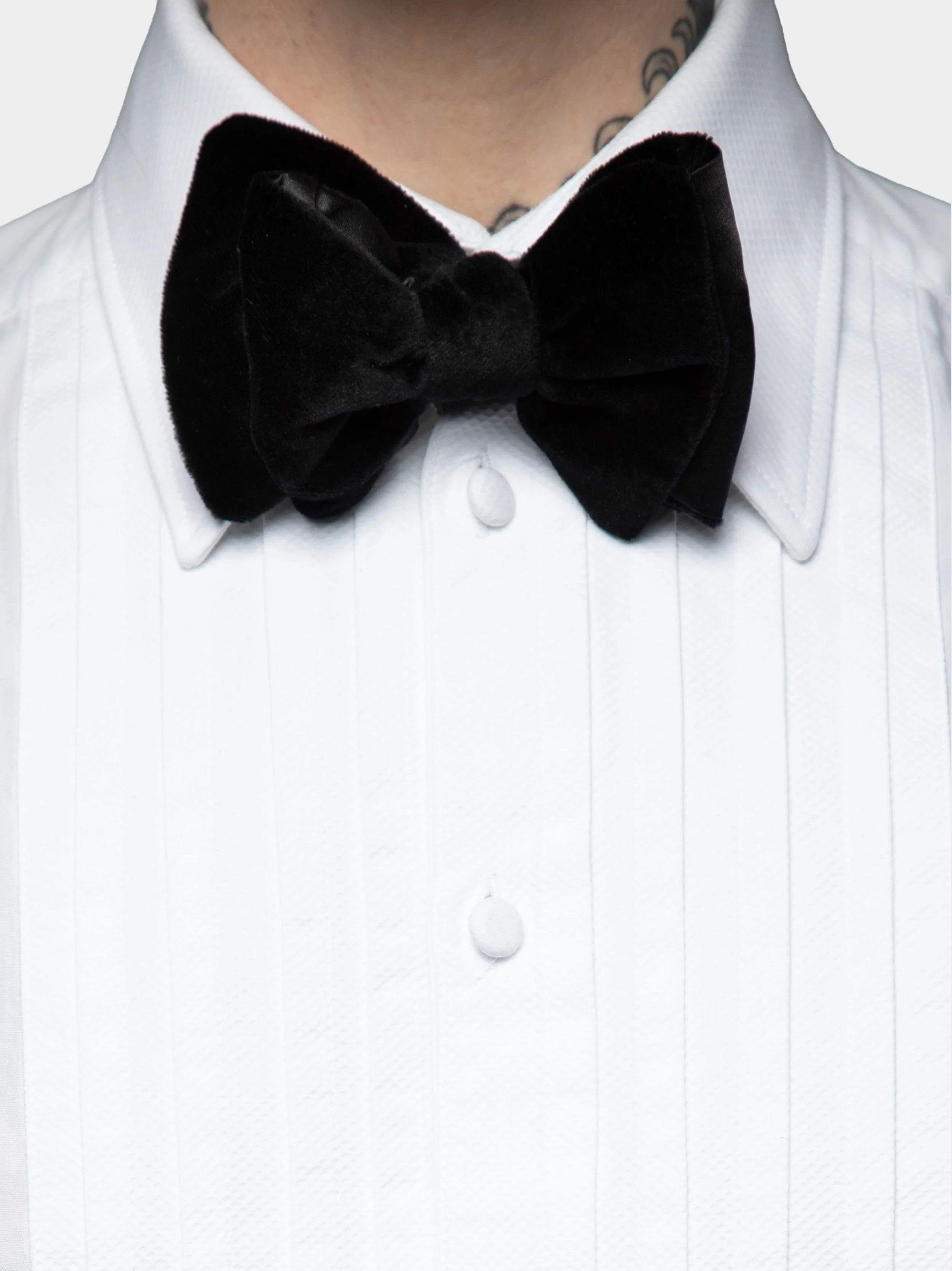 Black Velvet Pre-Tied Wide Bowtie closer.jpg