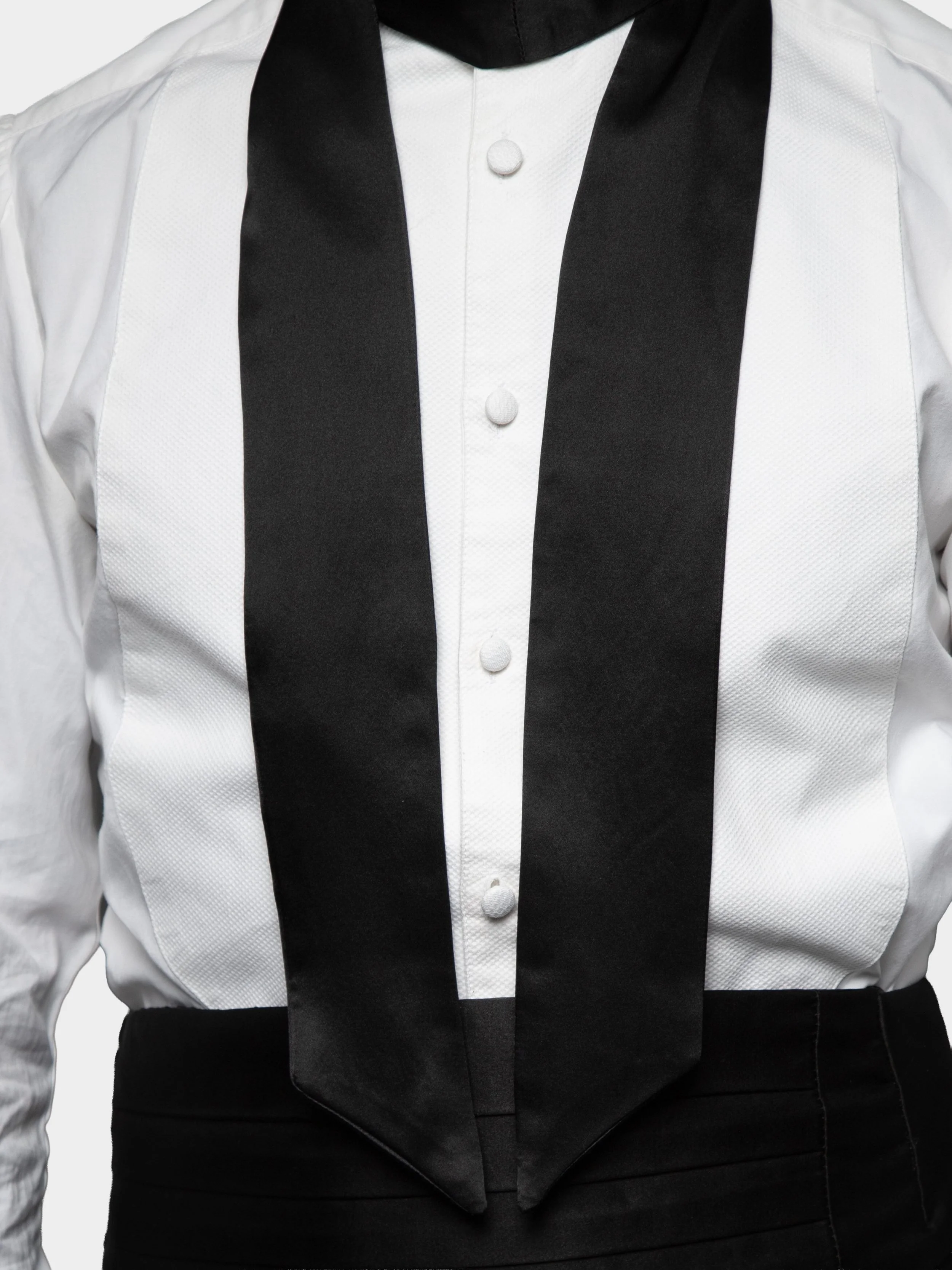 Black Satin Slim Cravat