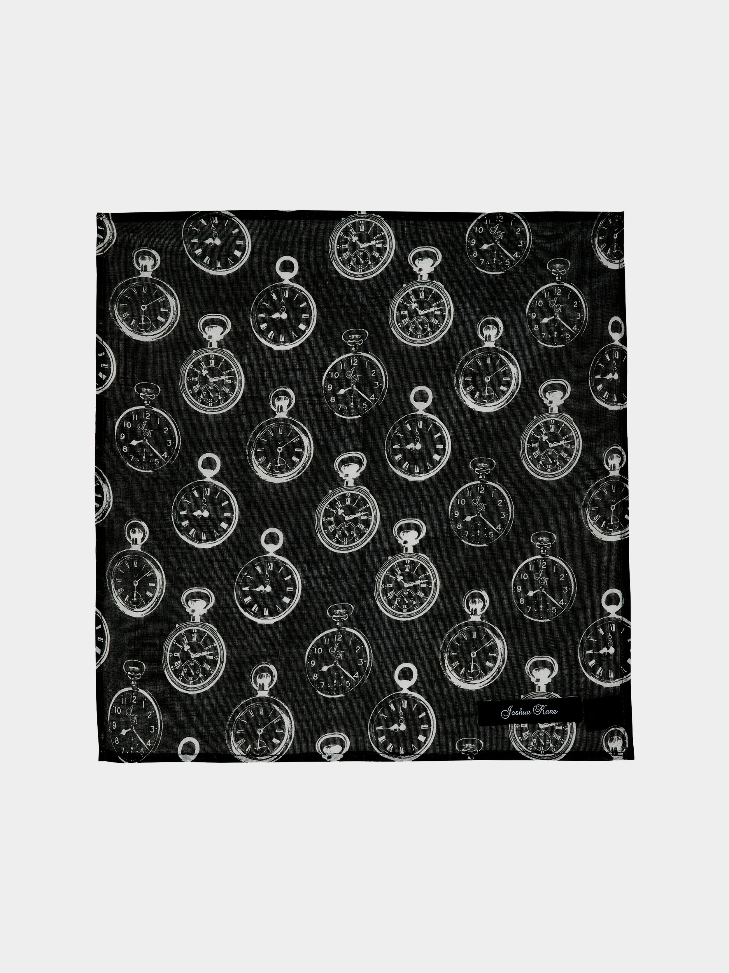 'Clock Print' Pocket Square
