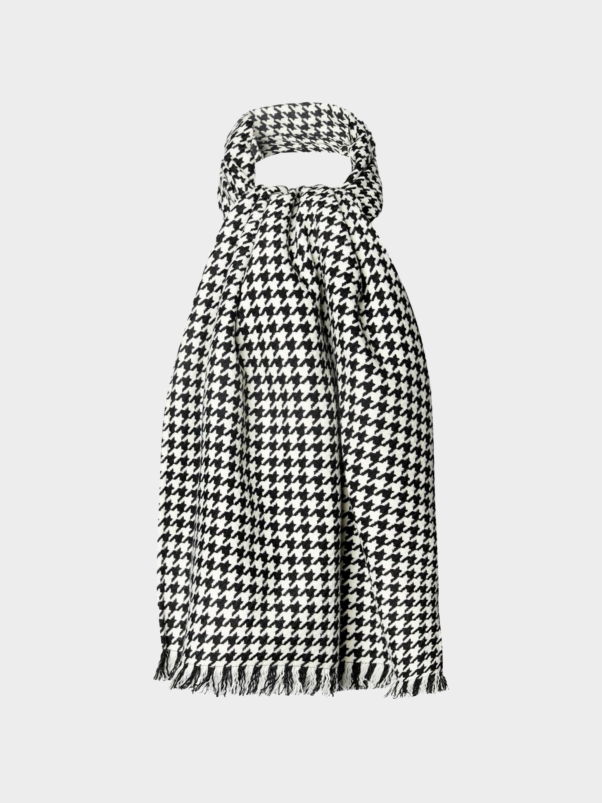 'Houndstooth' Wide Pin Fringe Scarf2.jpg