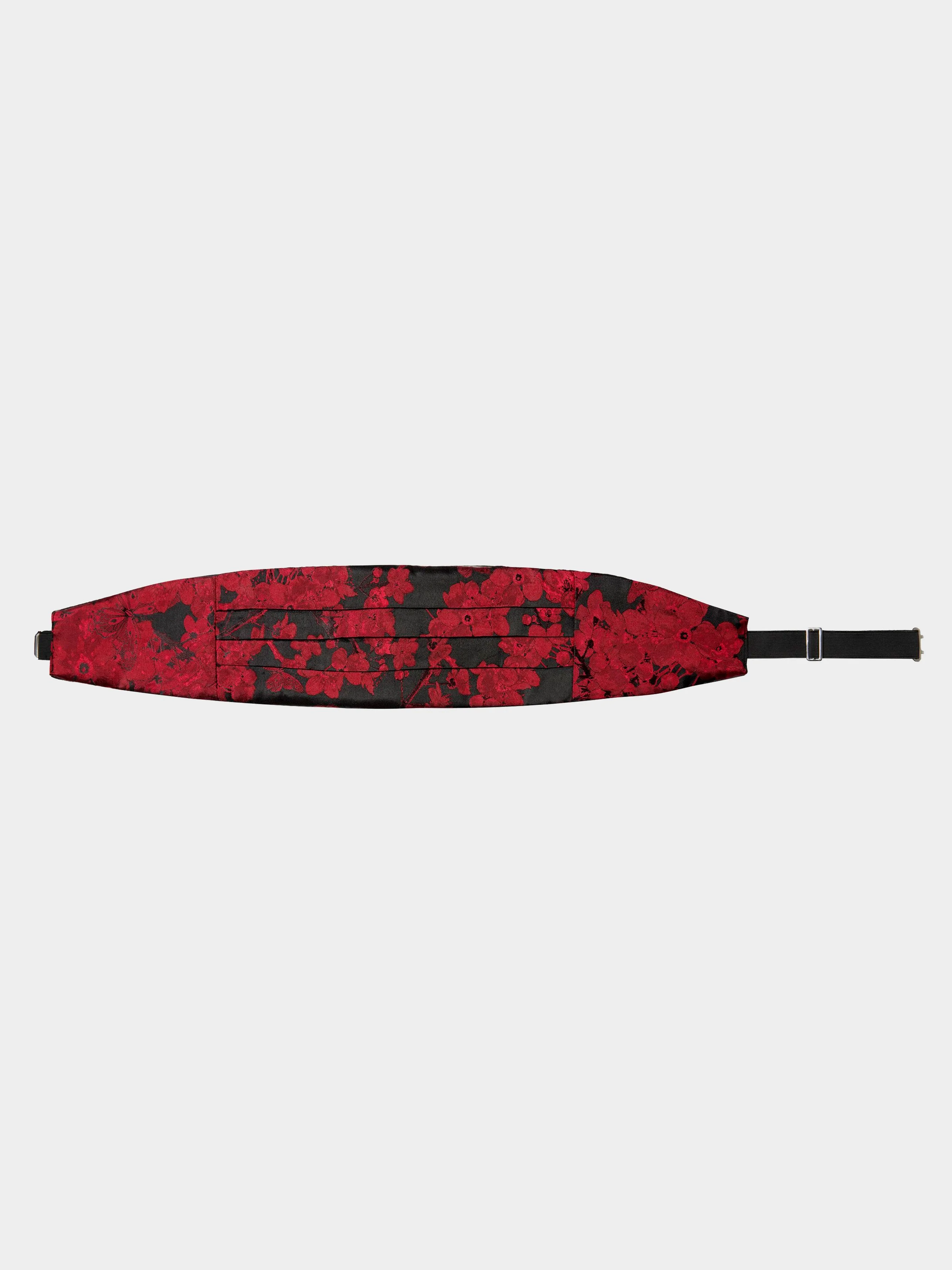 'Red Blossom' Pleated Cummerbund cutout.jpg