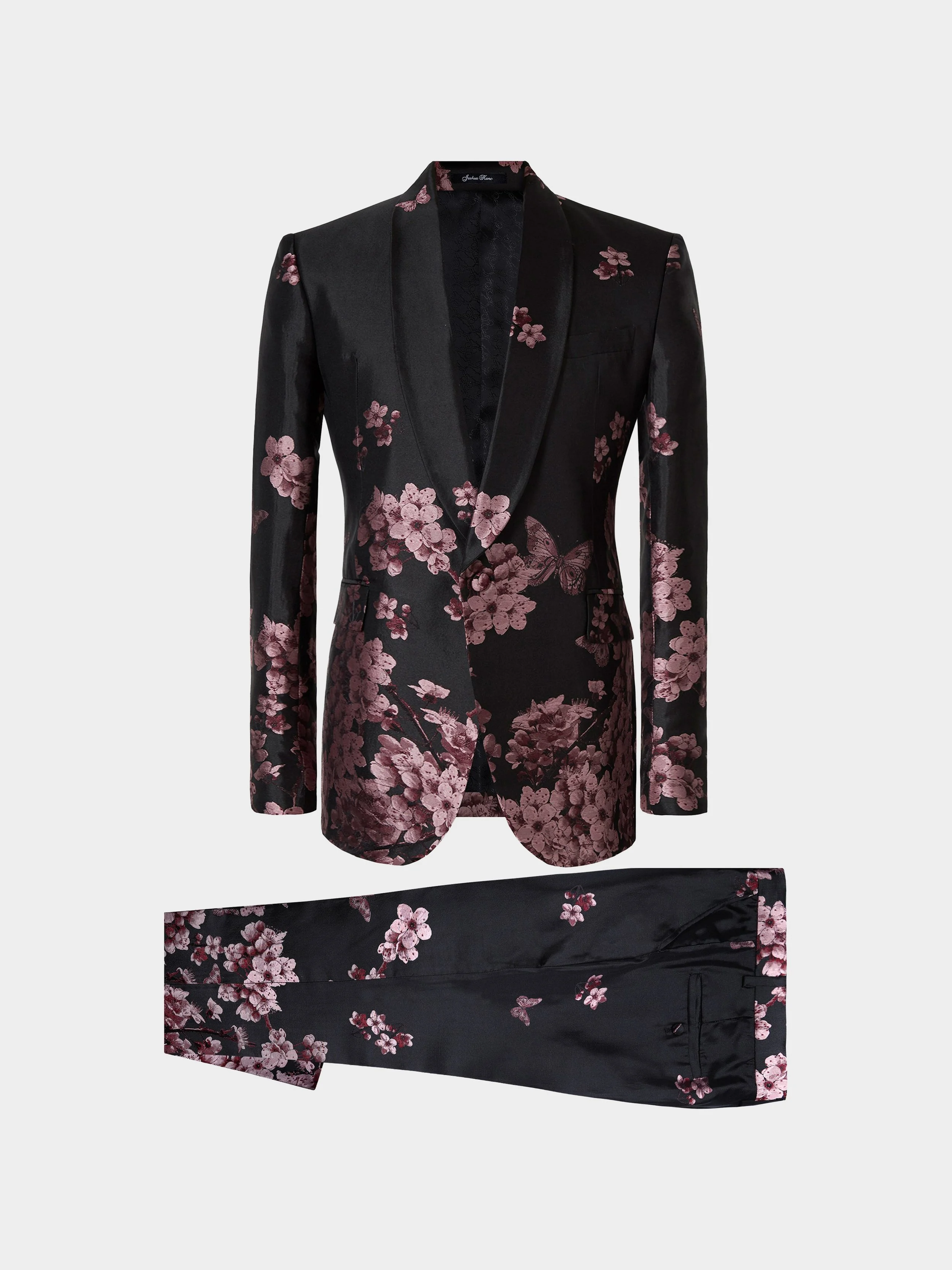 Pink Falling Blossom Silk Suit