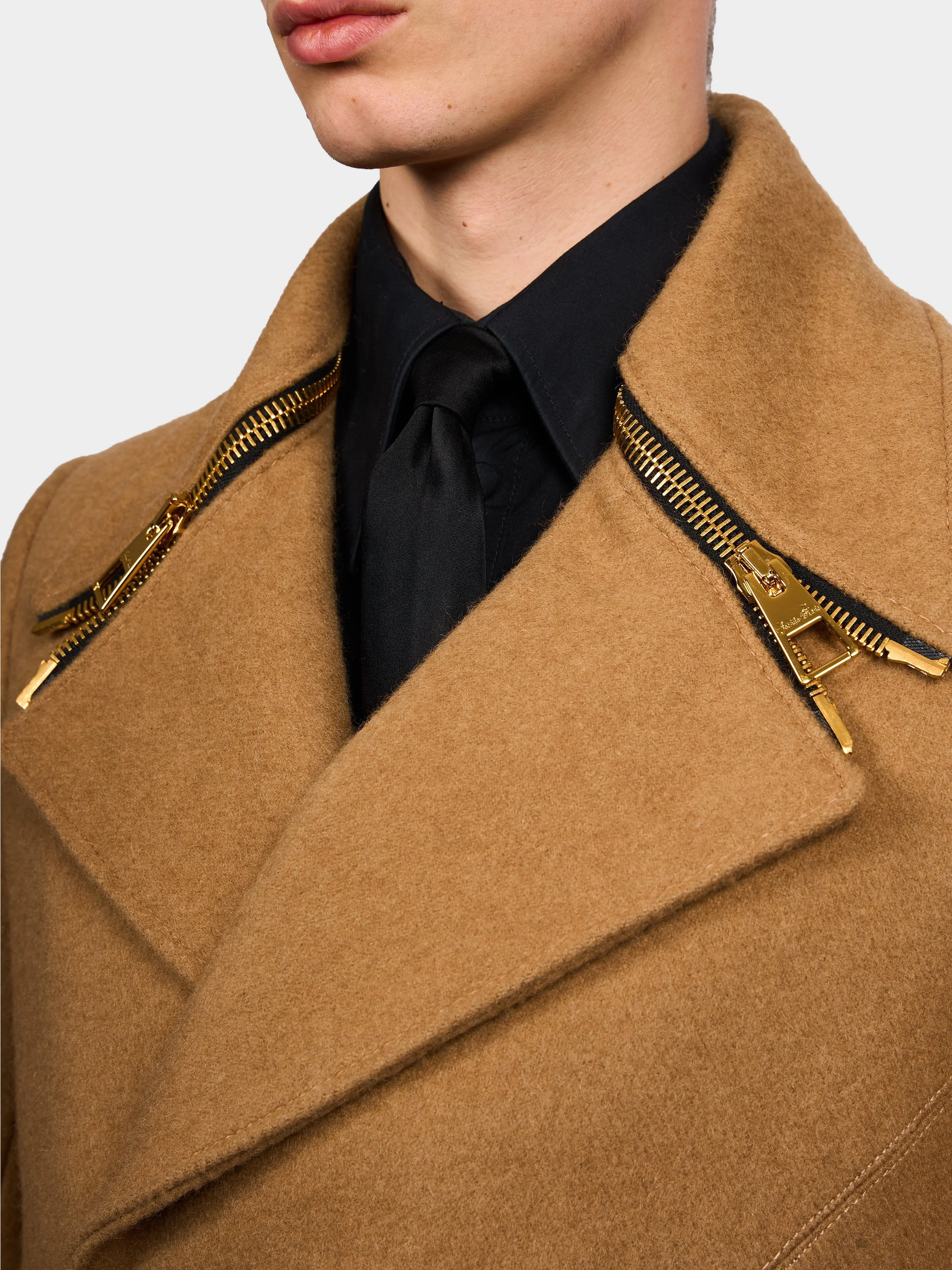 Camel Zip Collar Coat 5.jpg