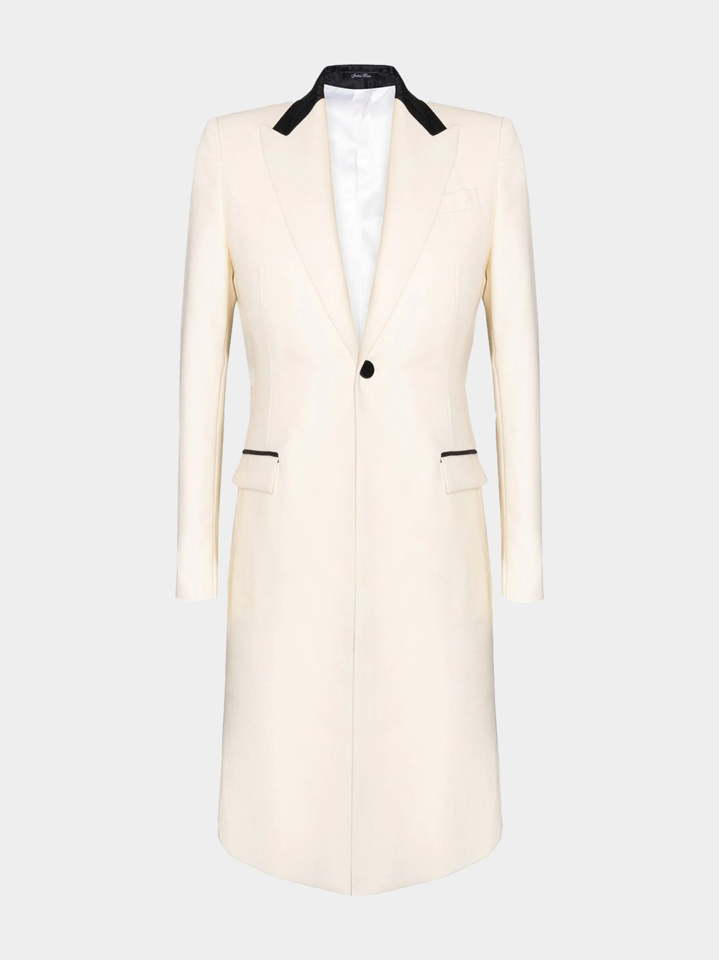 'The Kingsley' White Twill and Silk Jacket