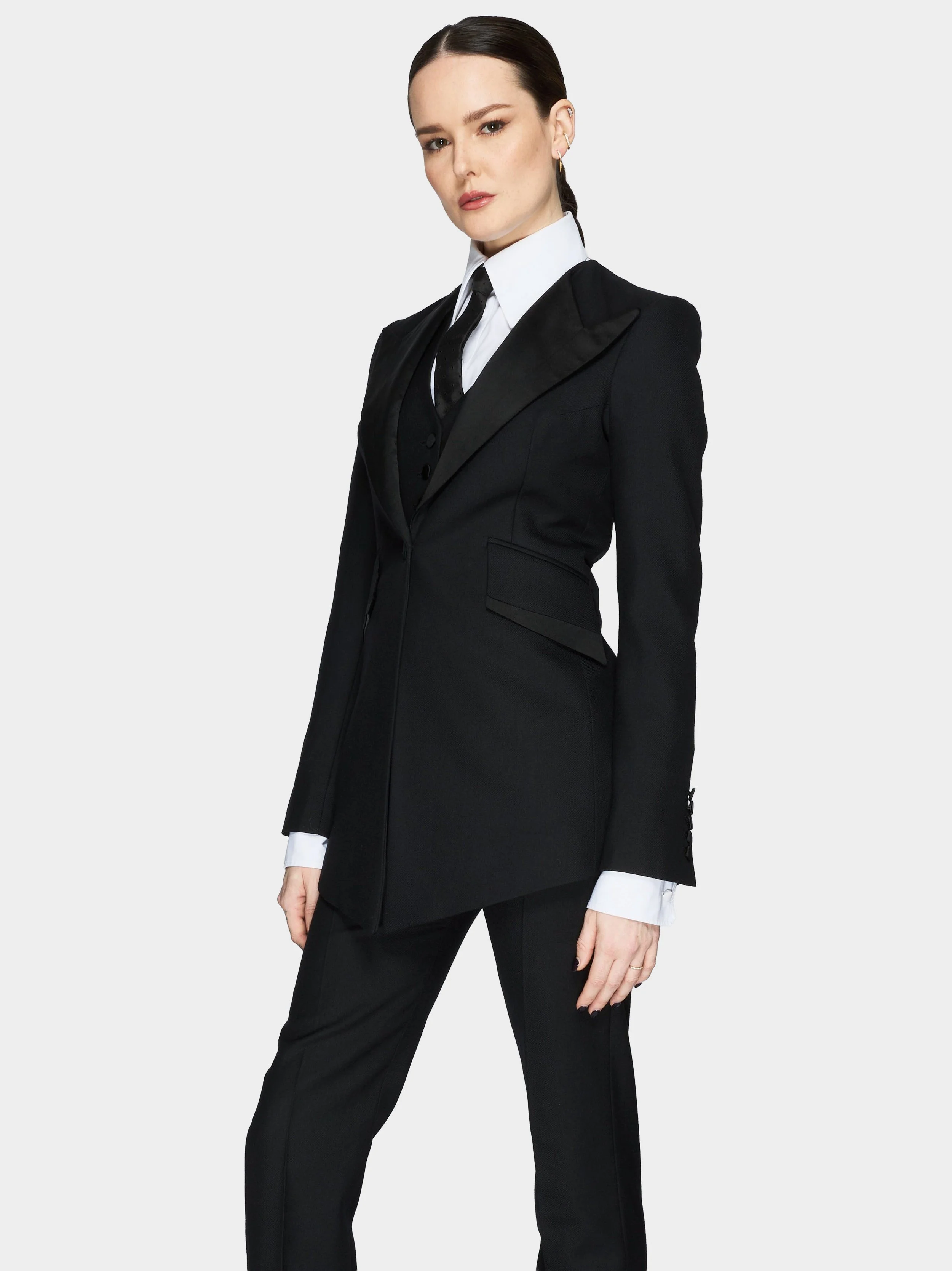 Drop Front Black Wool and Flair 2-Piece Suitg.jpg