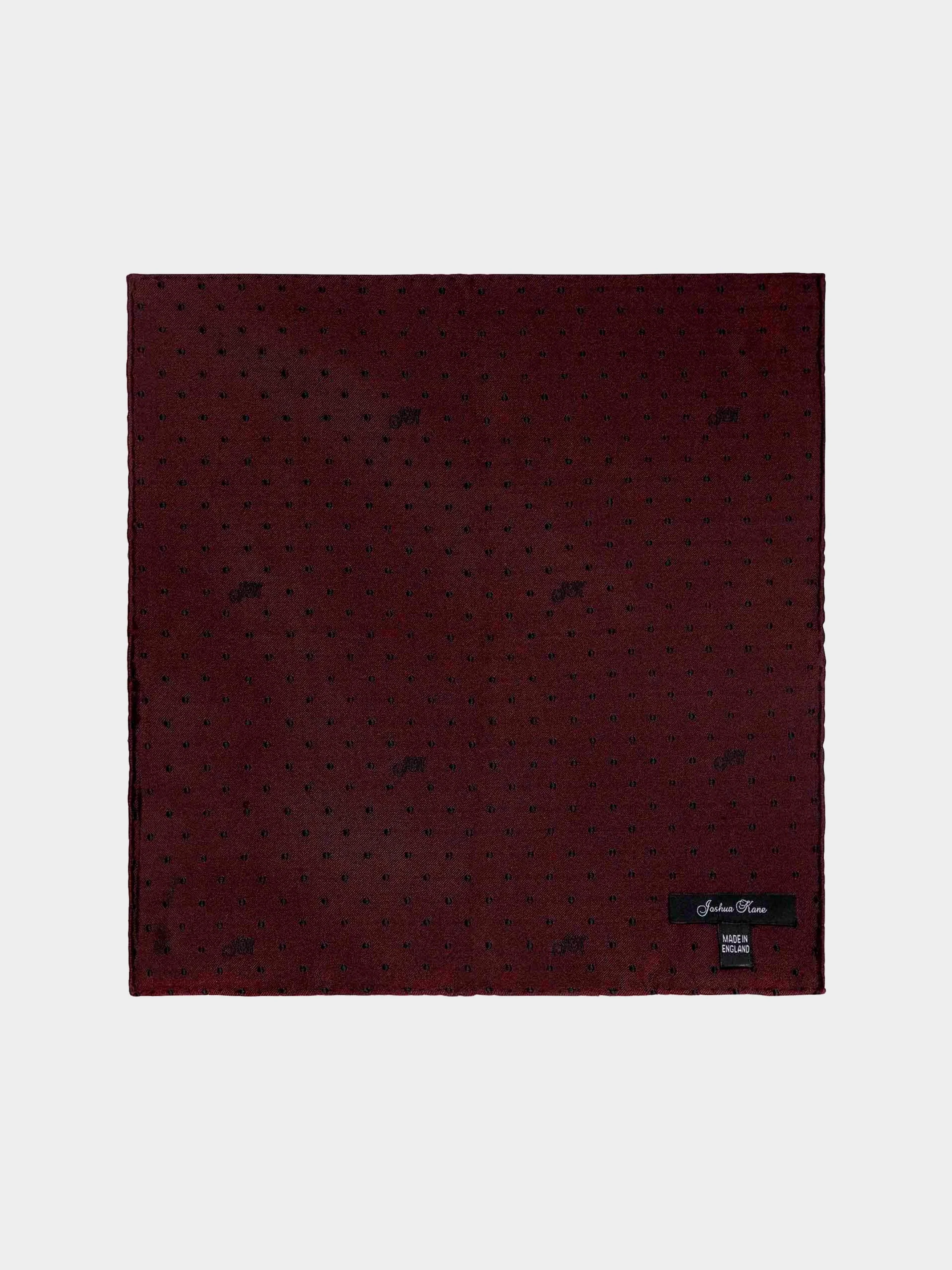 'Plum Monogram Polka Dot Silk' Pocket Square.jpg