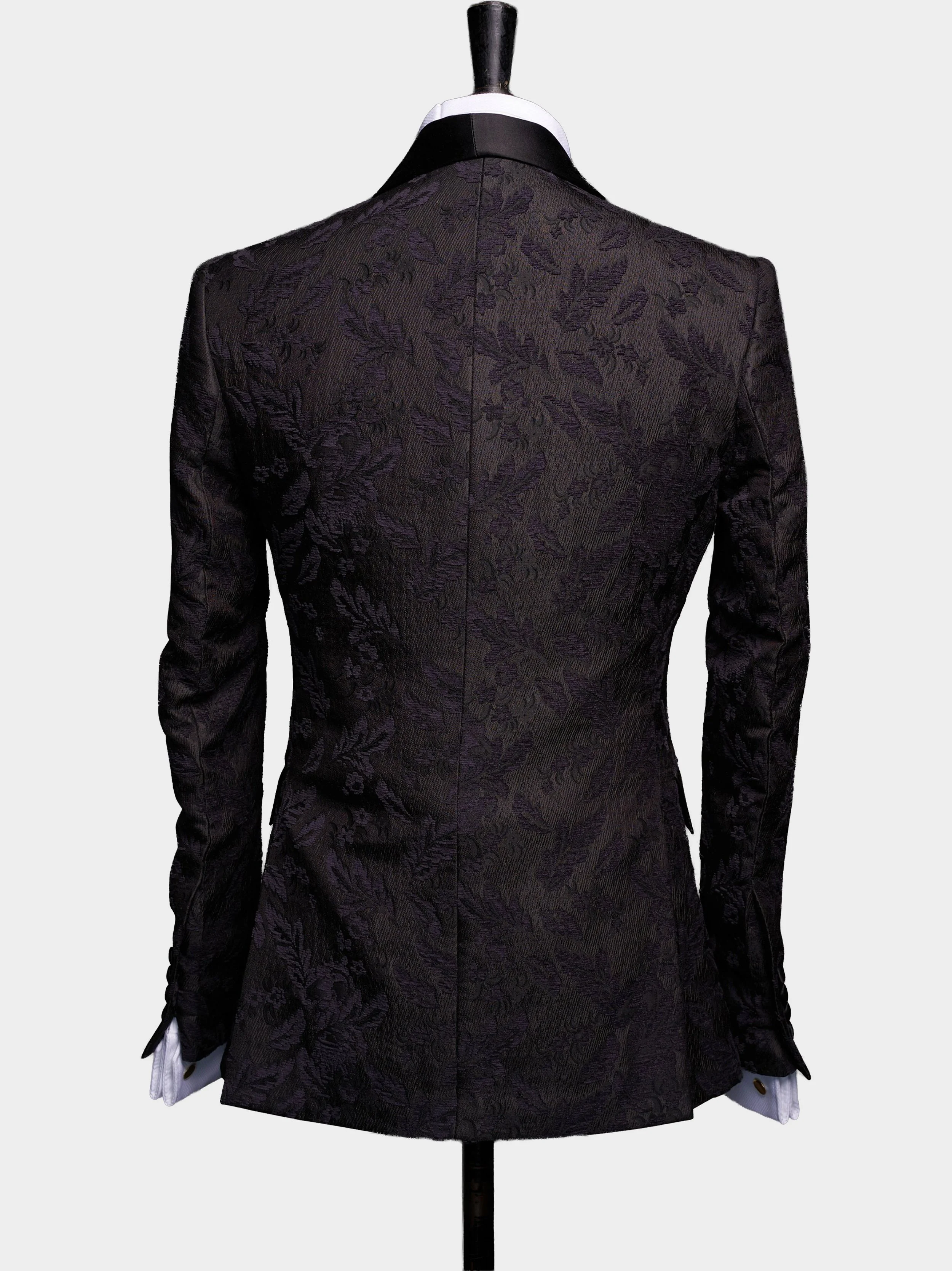 Black Floral Flock And Silk Dinner Suitback.jpg