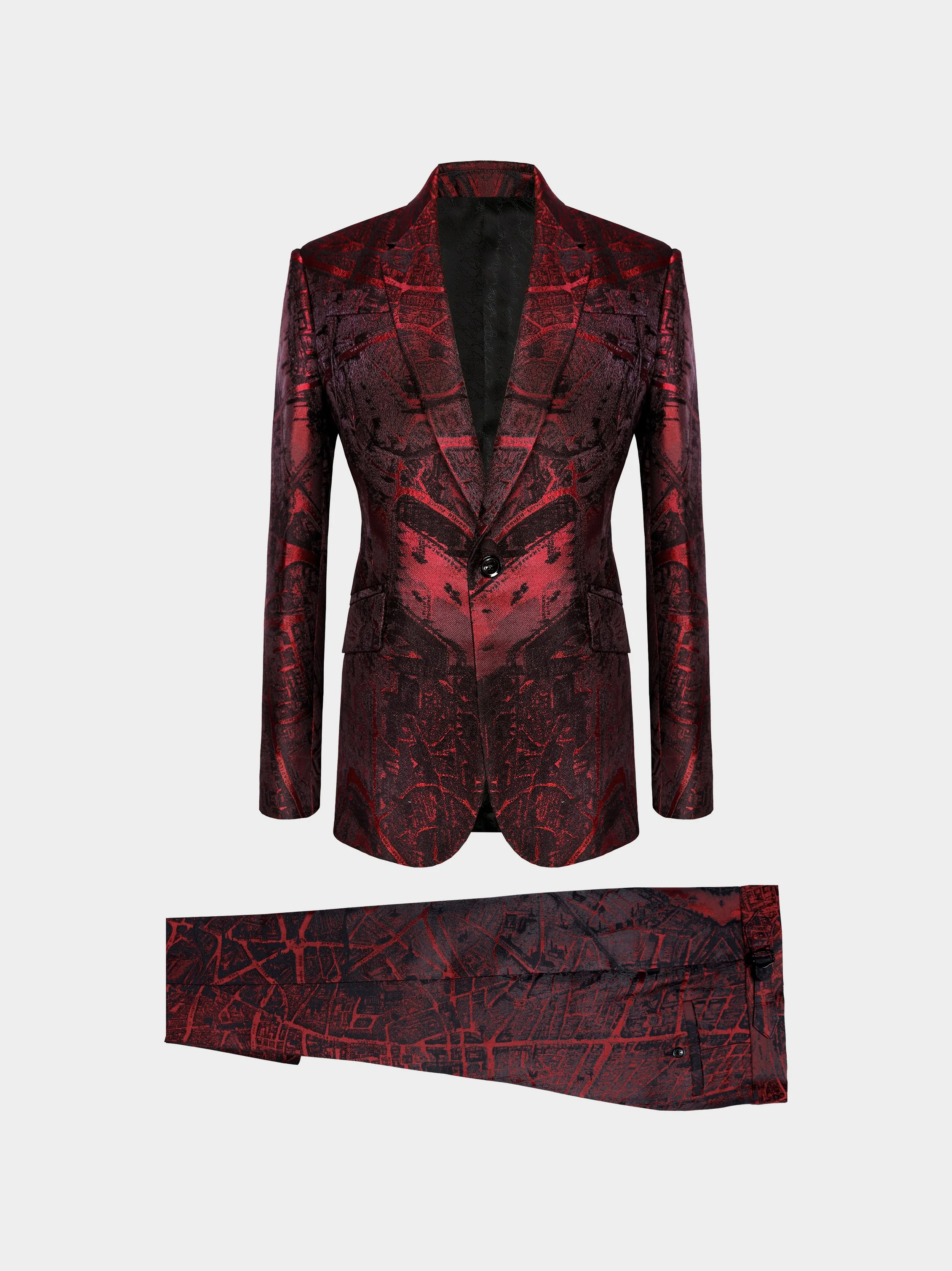 Burgundy Map of London Suit