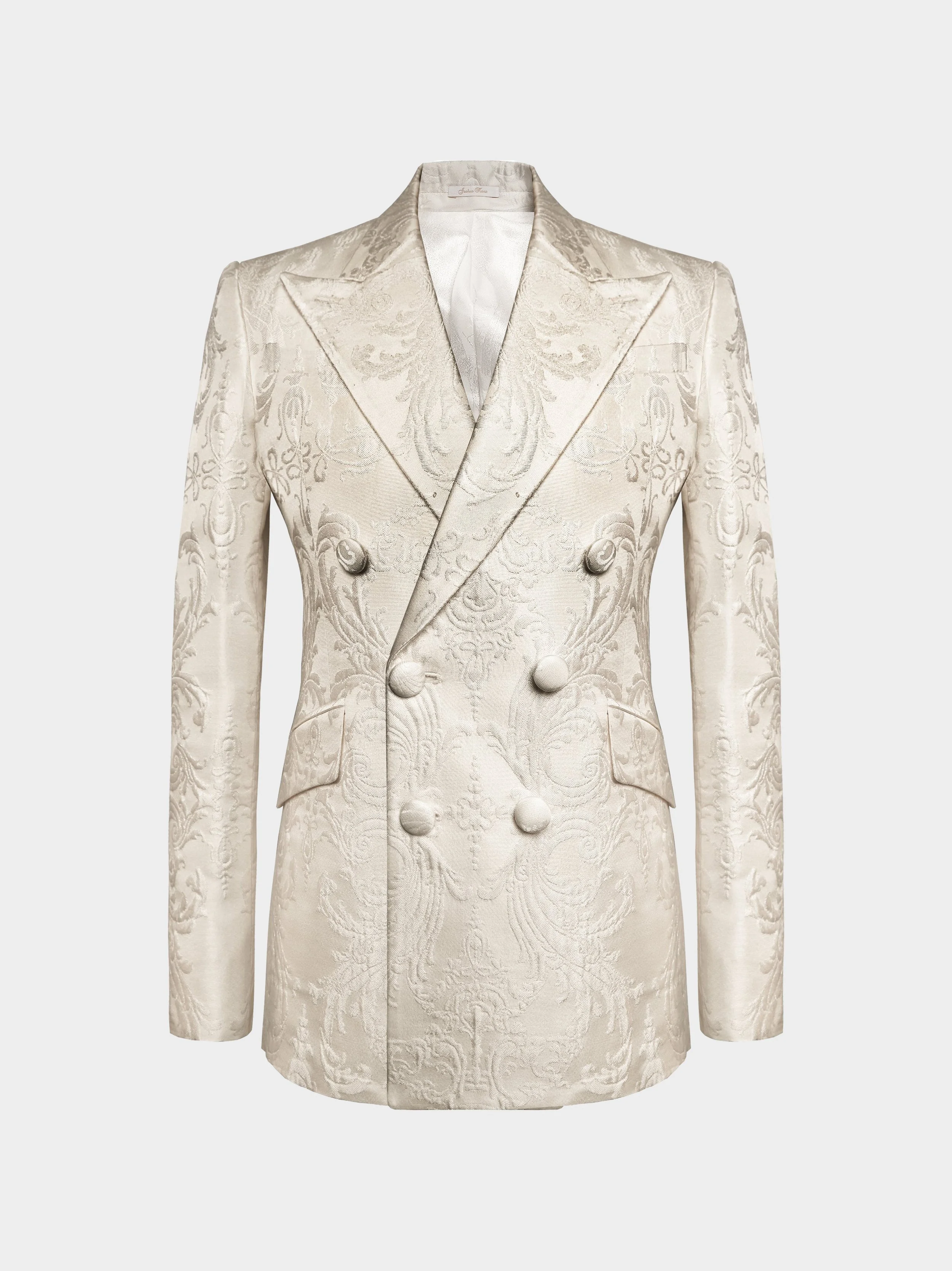 White Embossed Scrolls Jacket