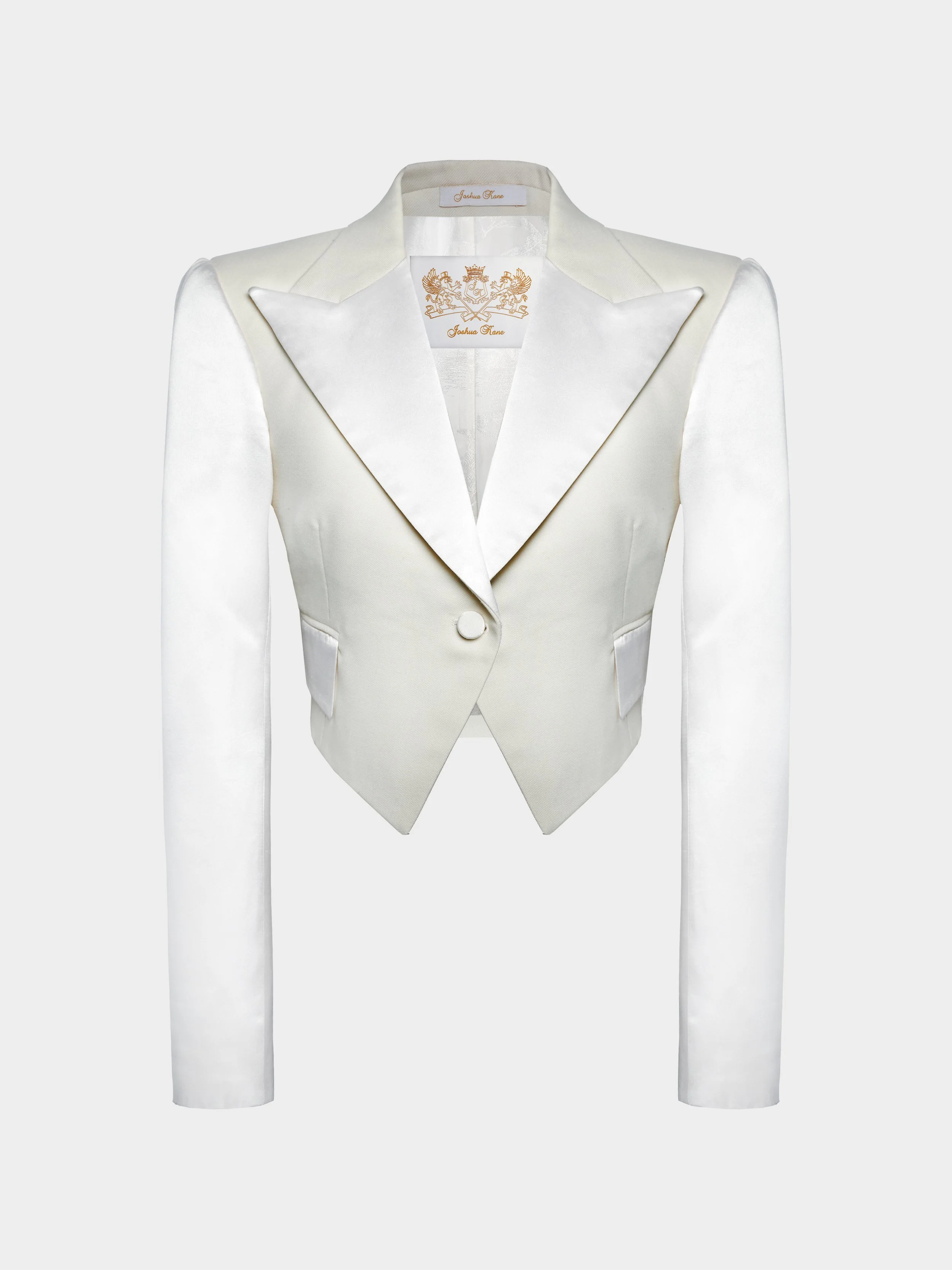 White Wool And Silk Tux Jacket