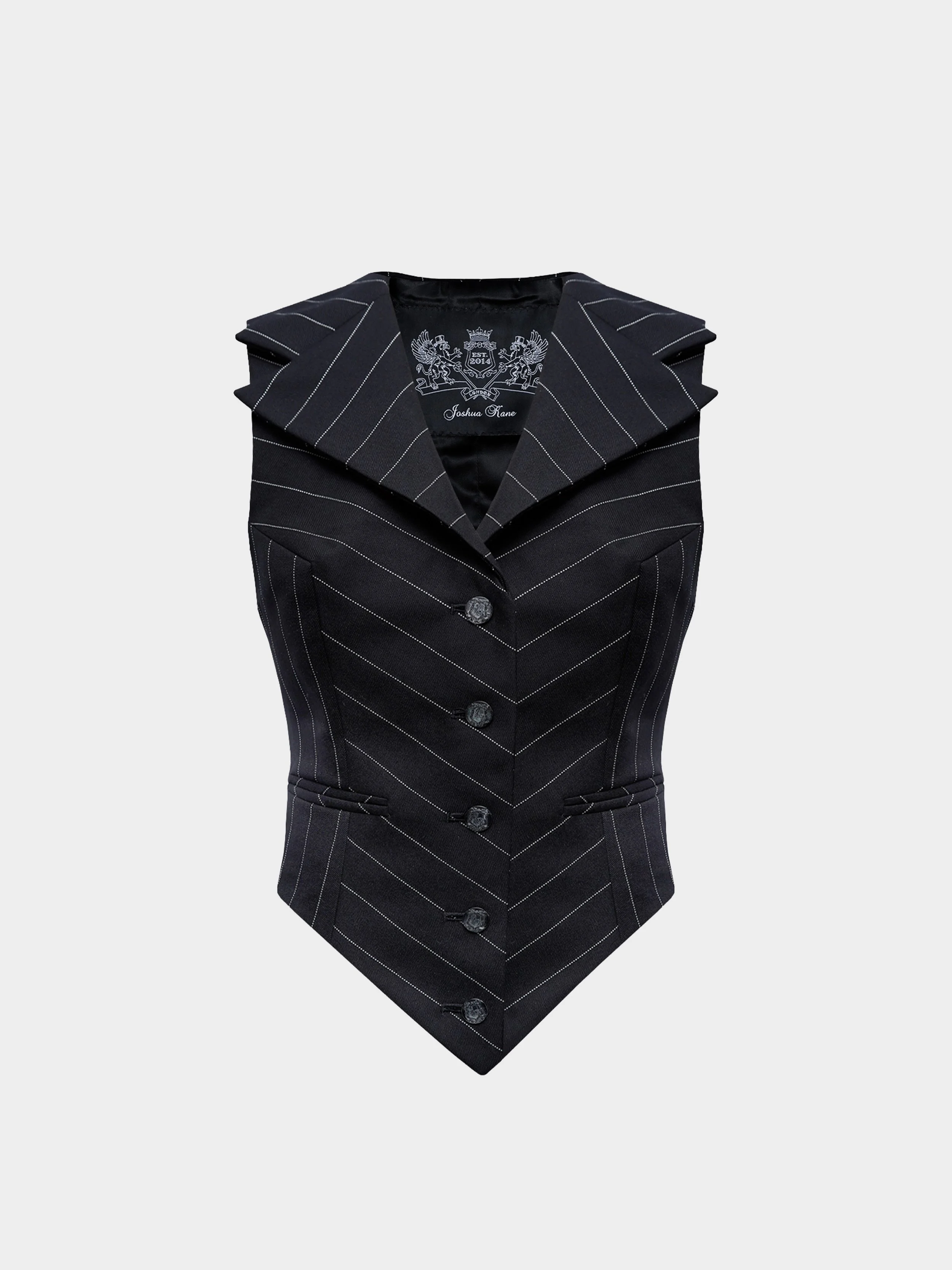 Black And White Dotted Pinstripe Waistcoat
