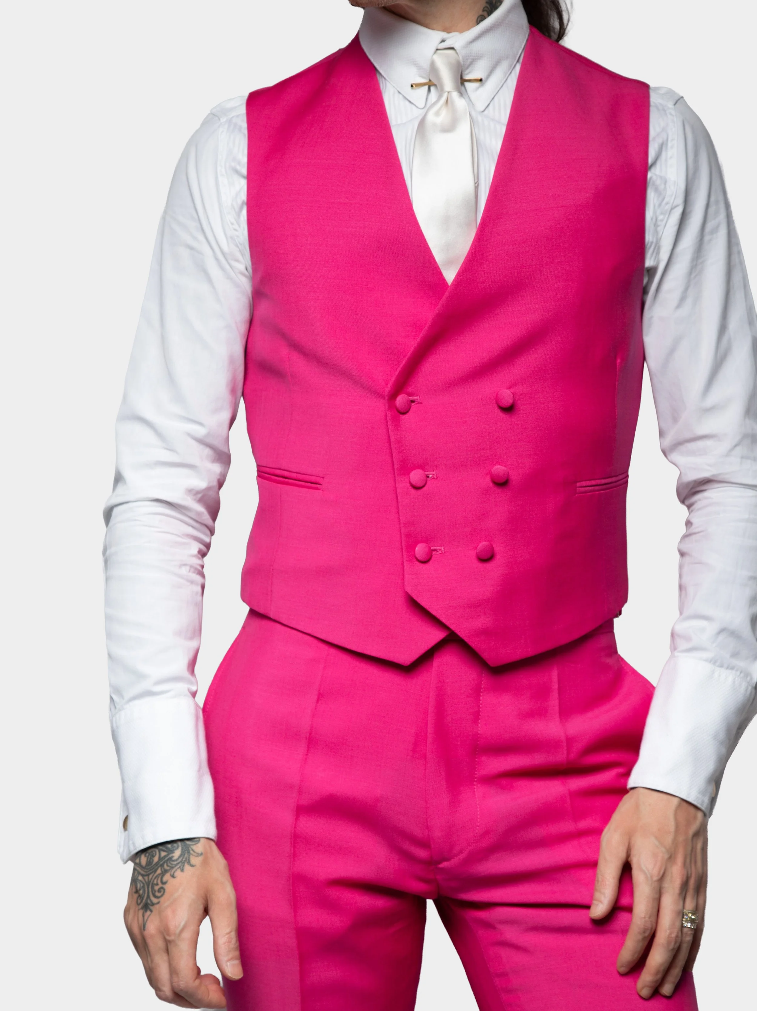 Fuchsia Wool And Mohair Waistcoat 3.jpg