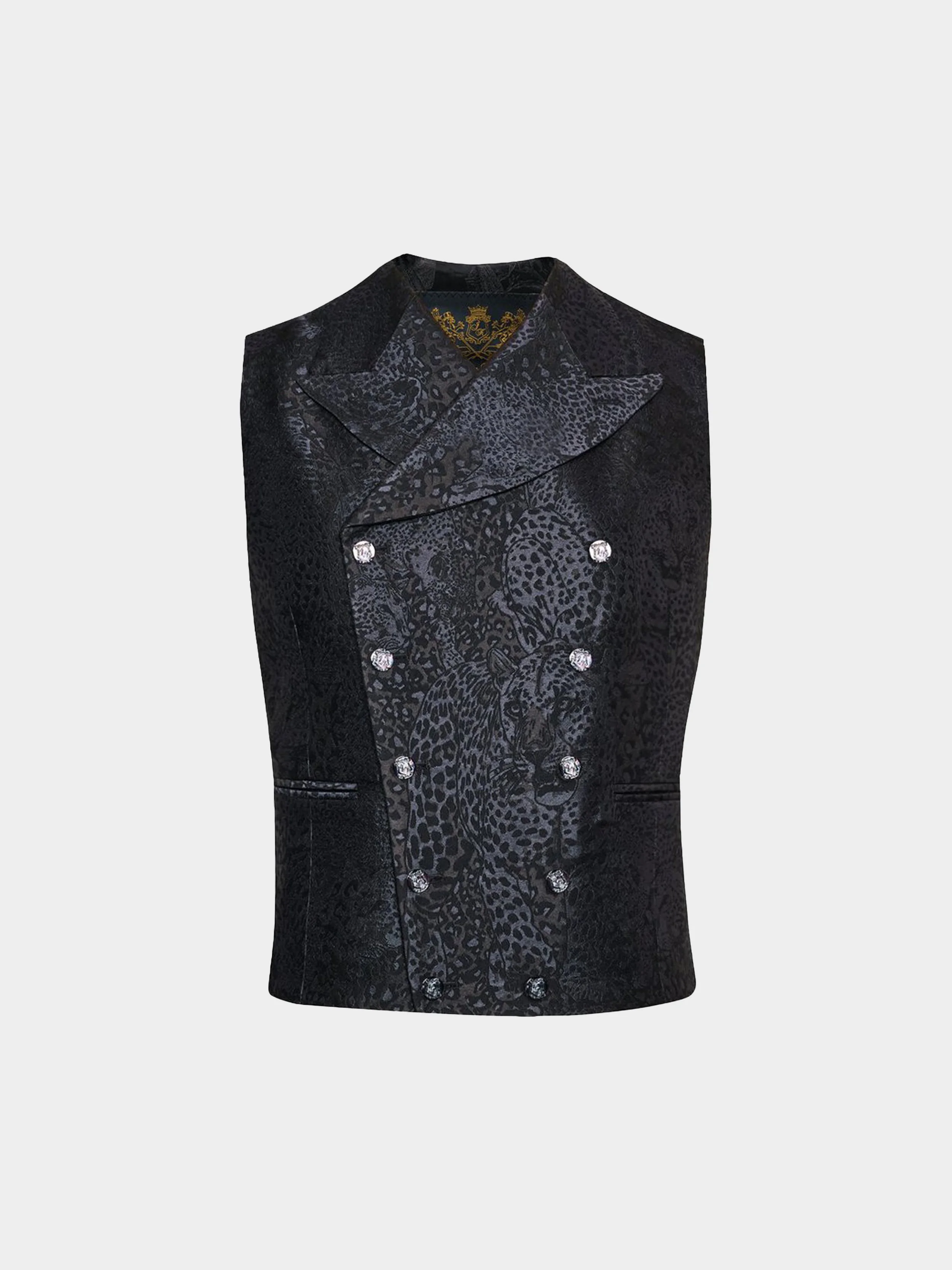 Black Leopard Jacquard Waistcoat.jpg