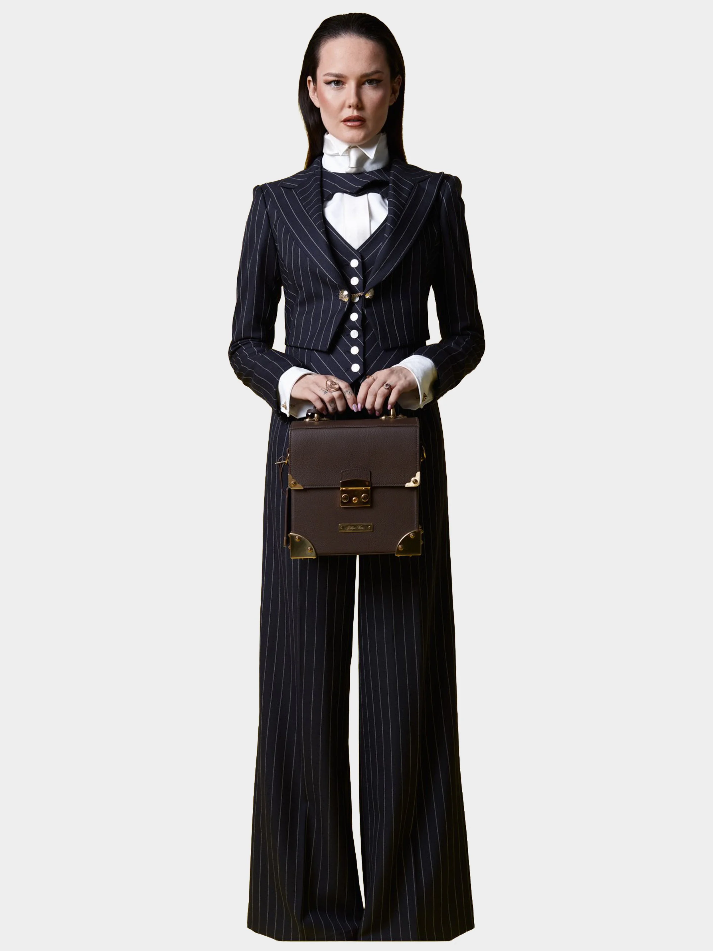 Navy Pinstripe Waist Jacket front.jpg