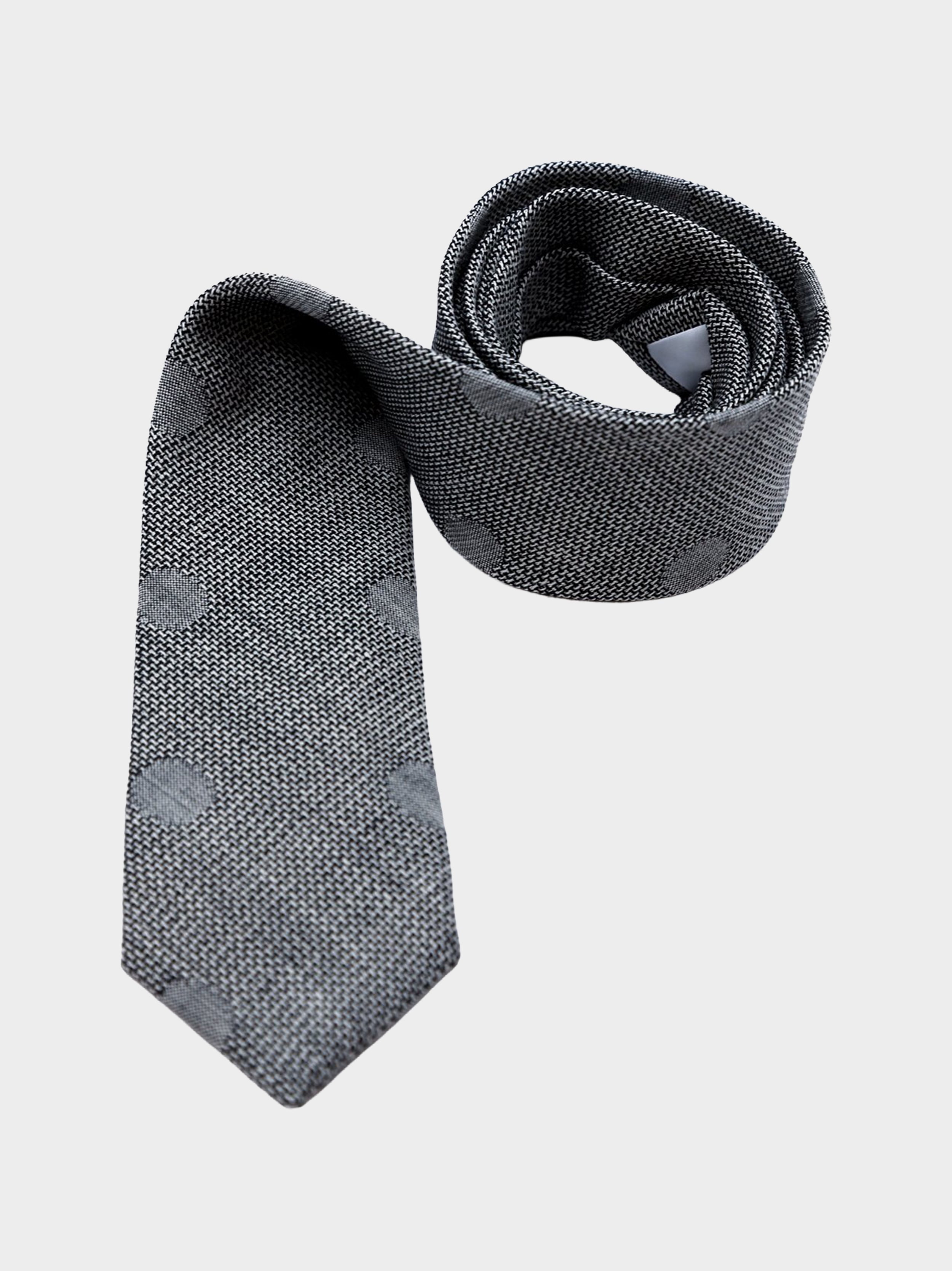 Grey Woven Polkadot Necktie 4.jpg