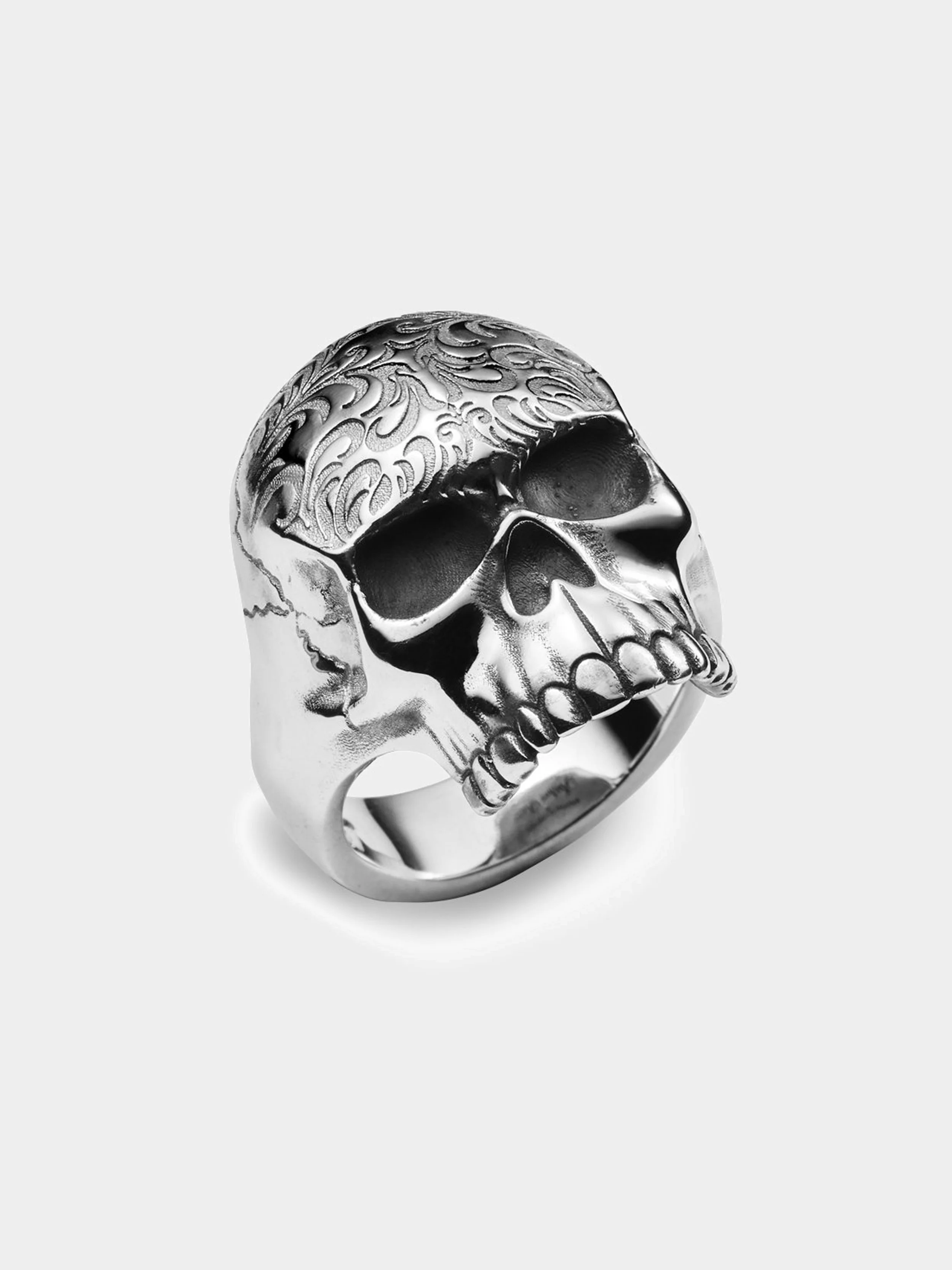 'The Tattoo Skull' Sterling Silver Ring top.jpg