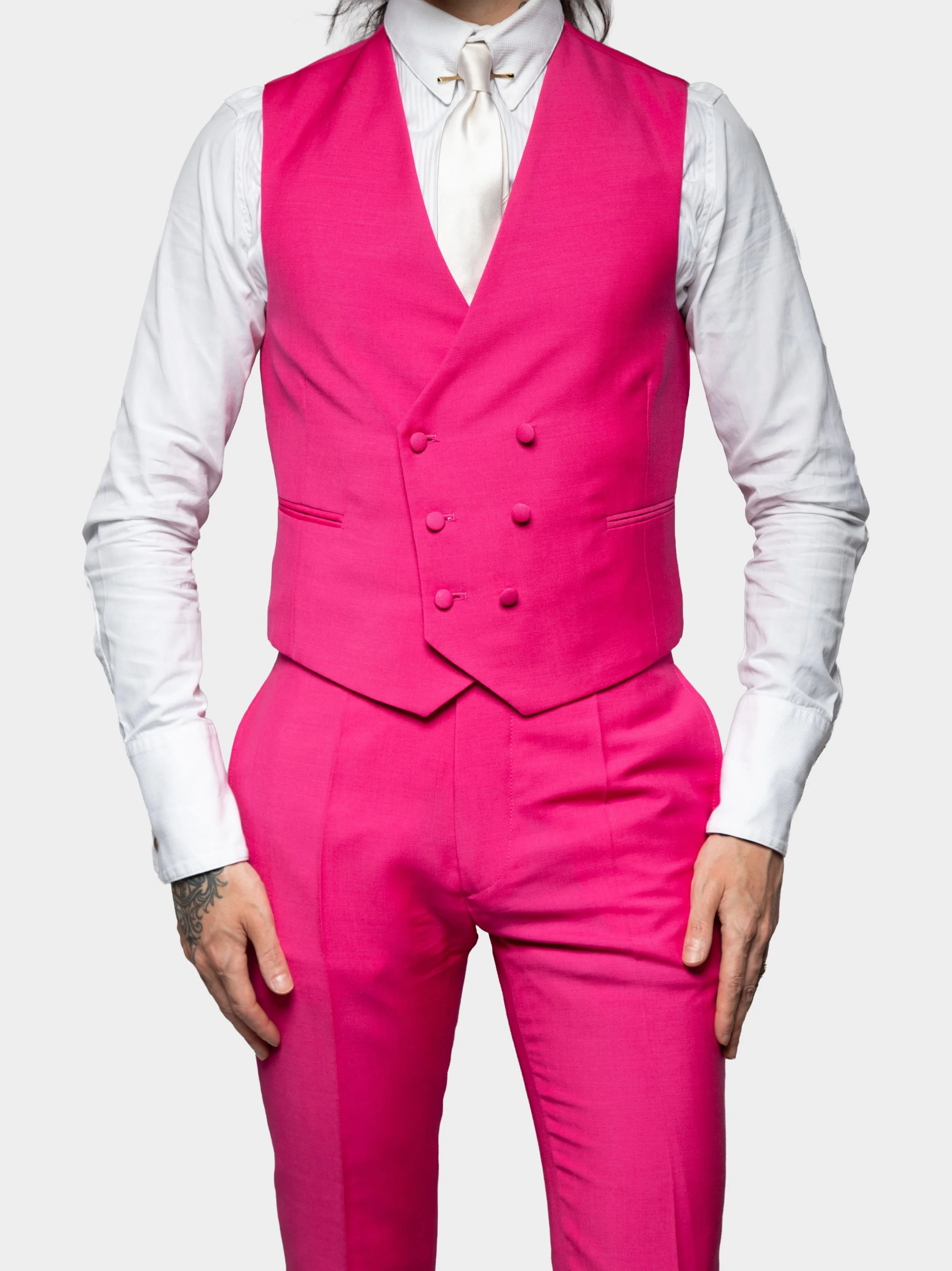 Fuchsia Wool And Mohair Waistcoat