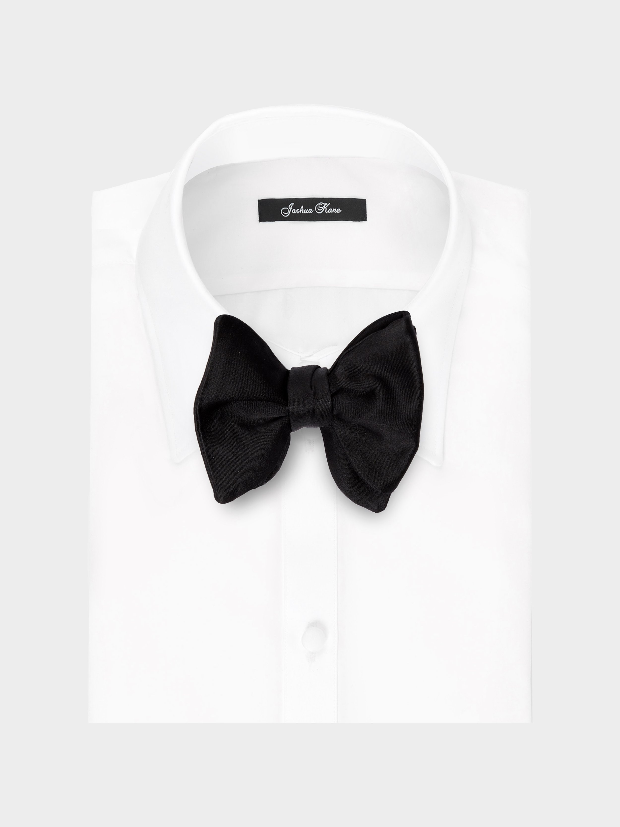 Black Silk Wide Bow Tie shirt.jpg