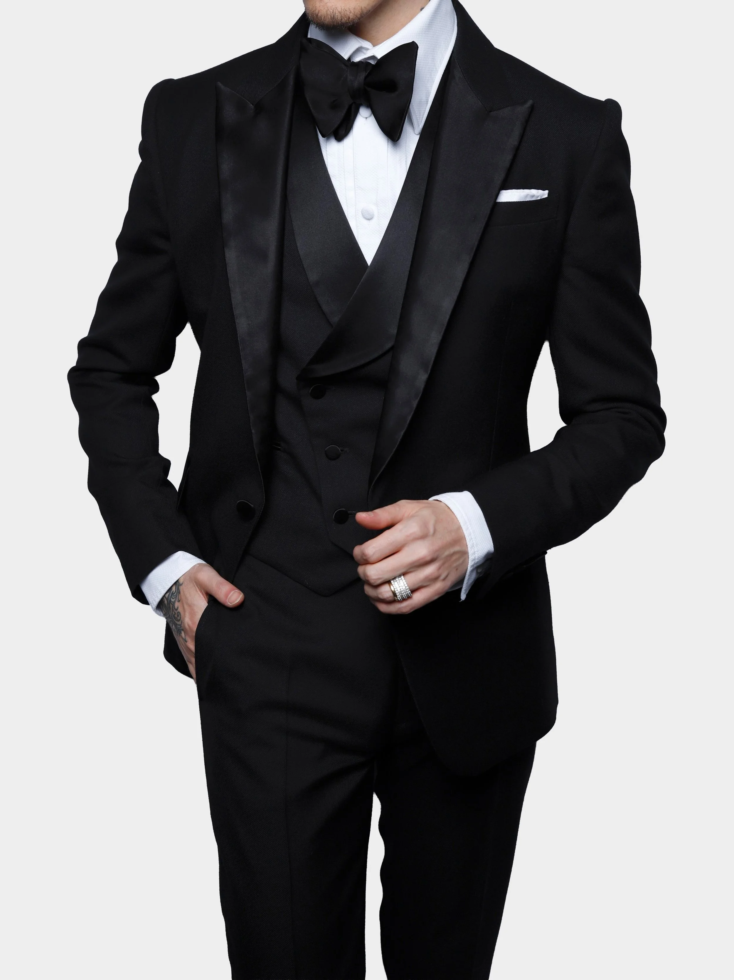 Black Twill Peak Lapel Dinner Suitfront.jpg