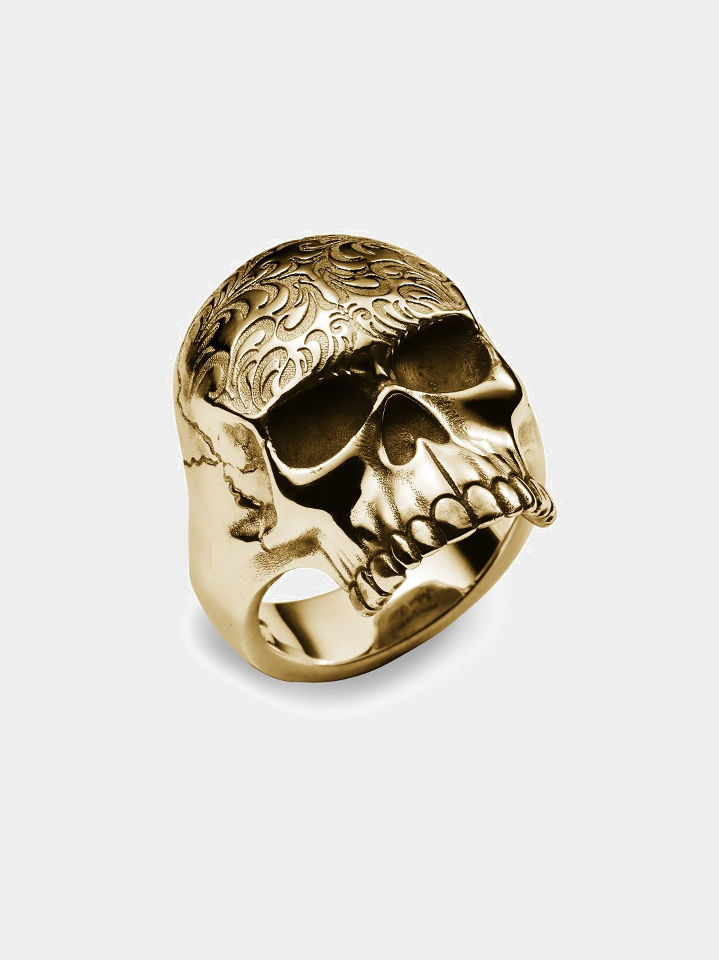 'The Tattoo Skull' Gold Vermeil Ring top.jpg