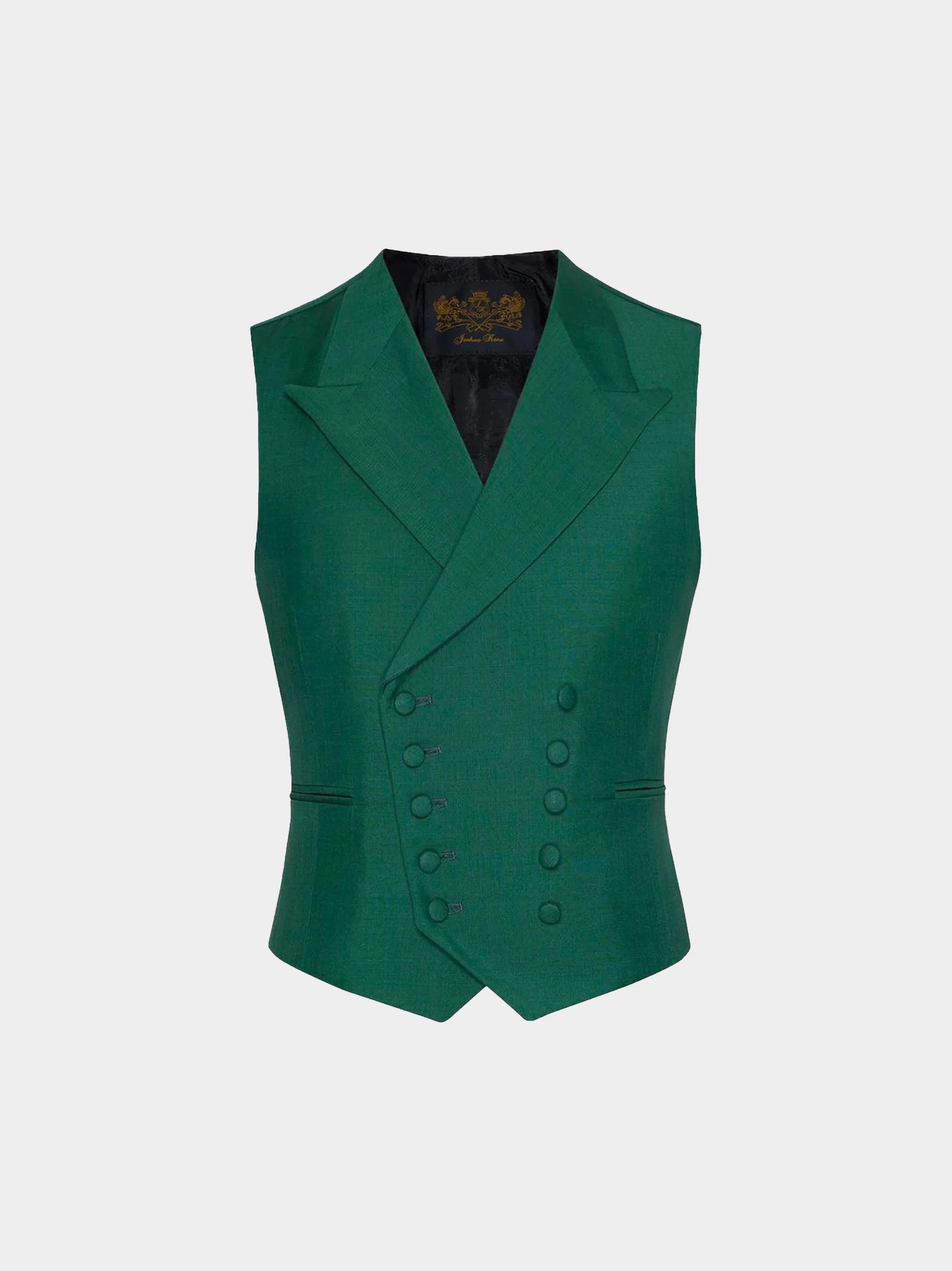 Emerald Green Mohair And Wool Waistcoat