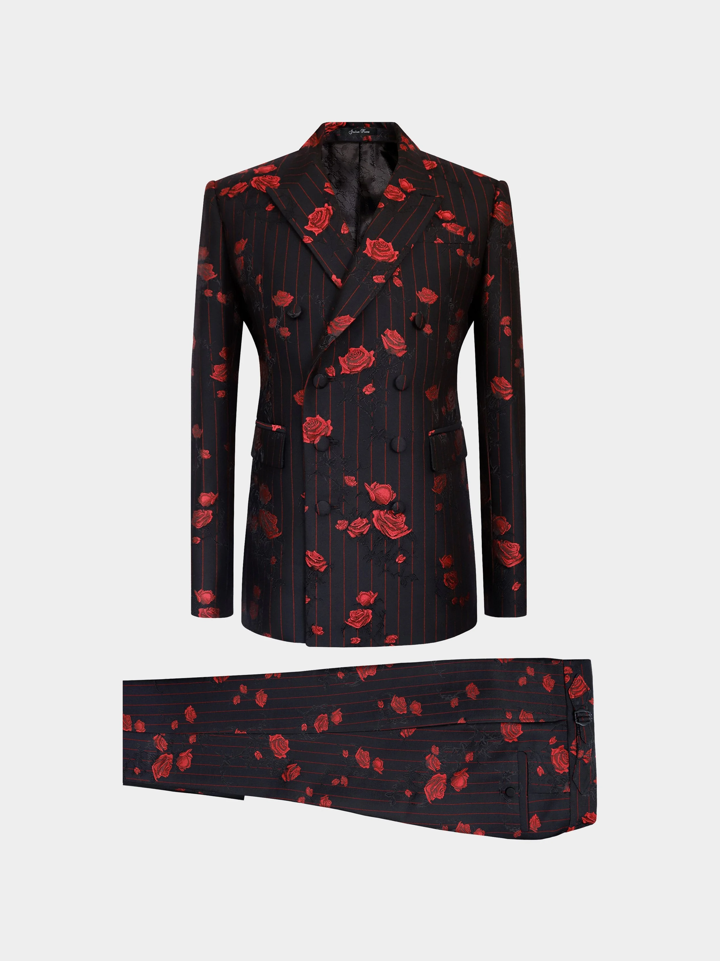 Red Rose Pinstripe Suit