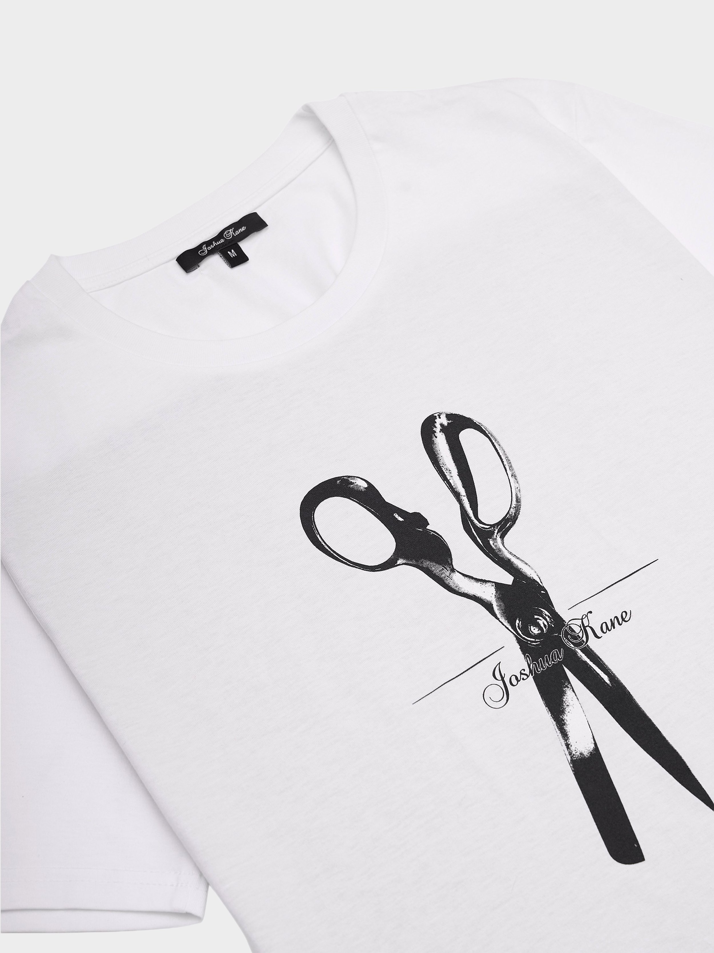 'The Shears' White And Black T-Shirt flat.jpg