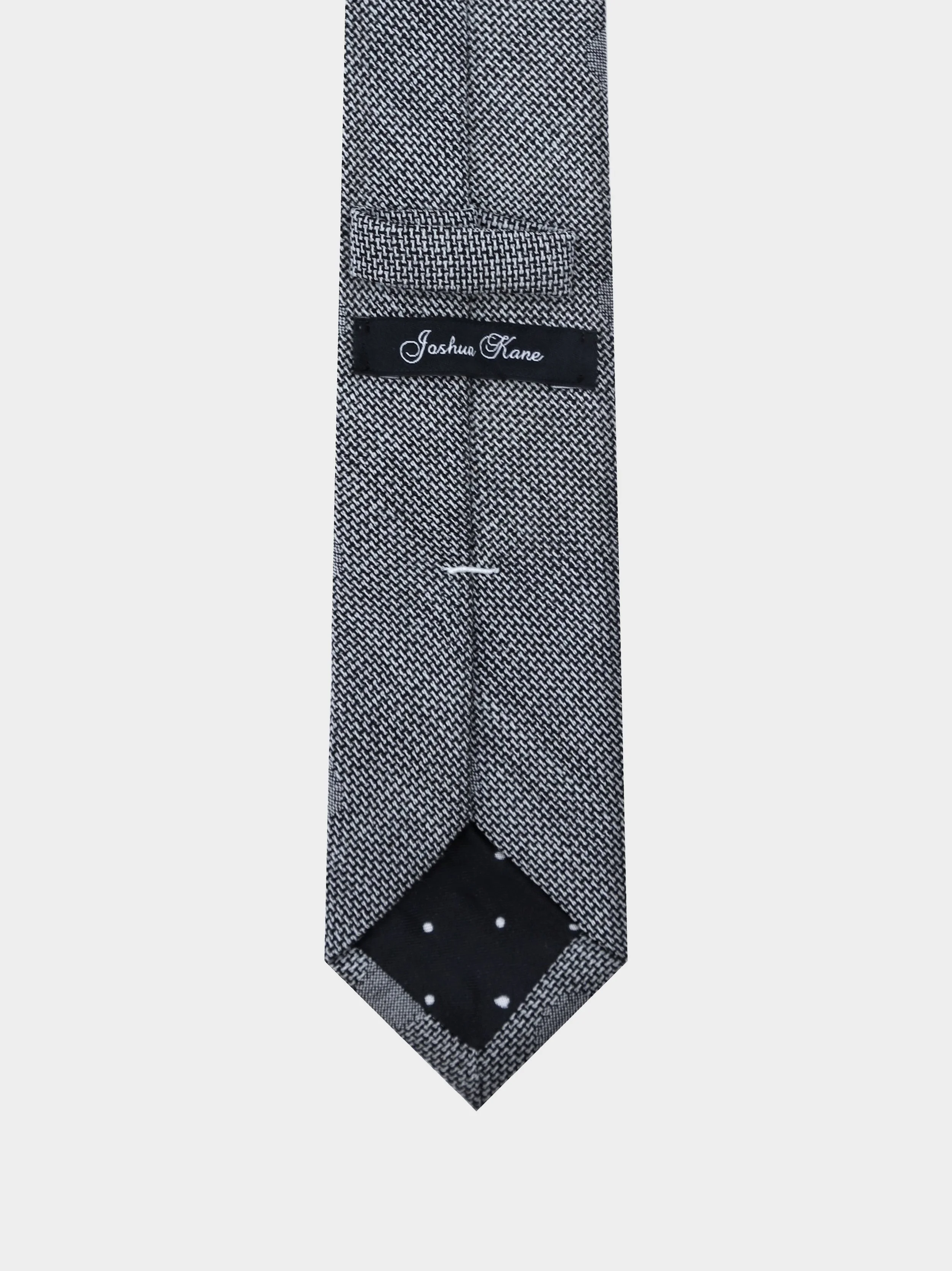 Grey Woven Polkadot Necktie 3.jpg