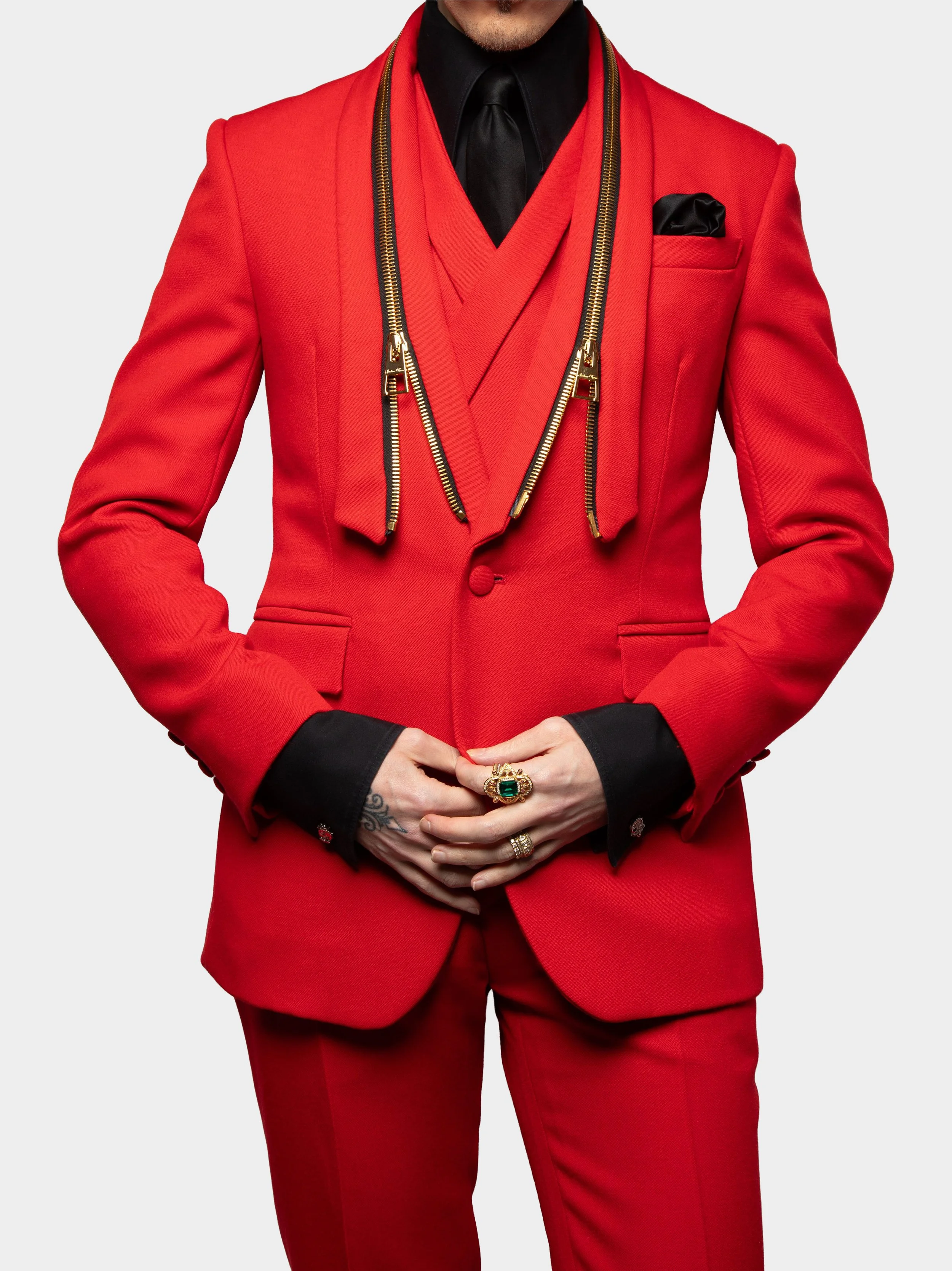 Red Barathea Zip Lapel Suitfront.jpg