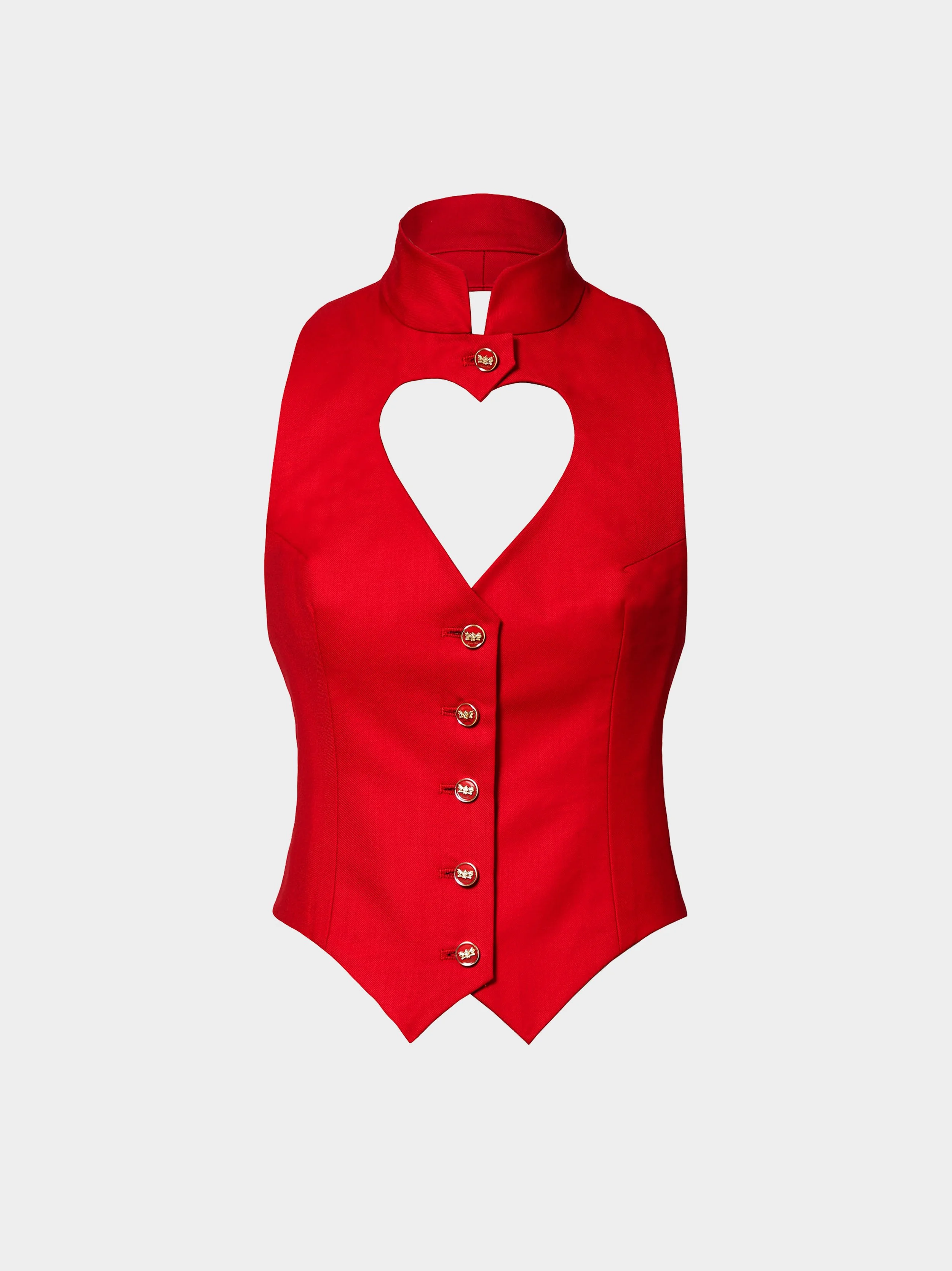 'The Love Heart' Red Twill Waistcoat
