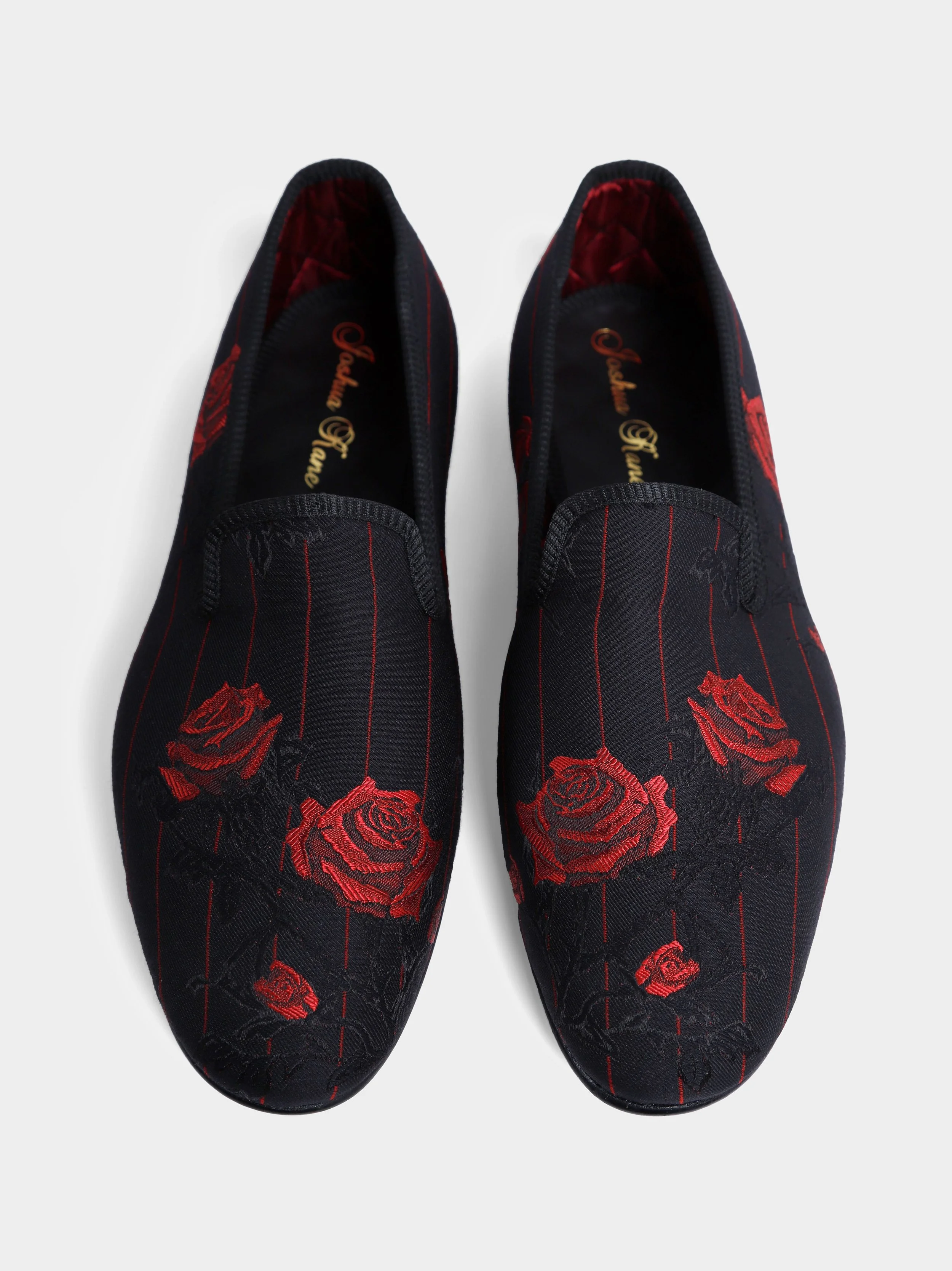 Red Rose Pinstripe Dress Slipper top.jpg