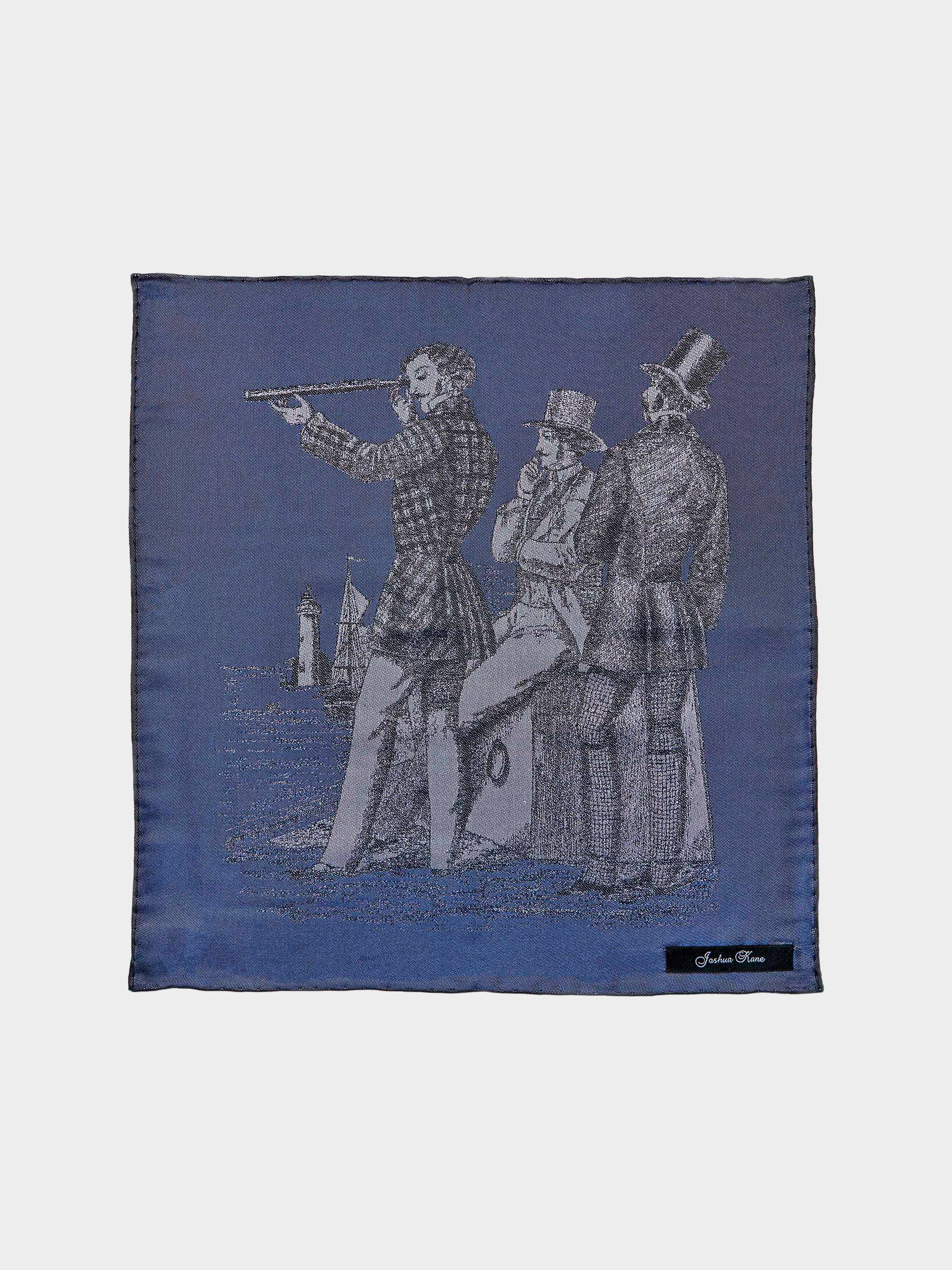 '3 Tailors' Navy Silk Pocket Square