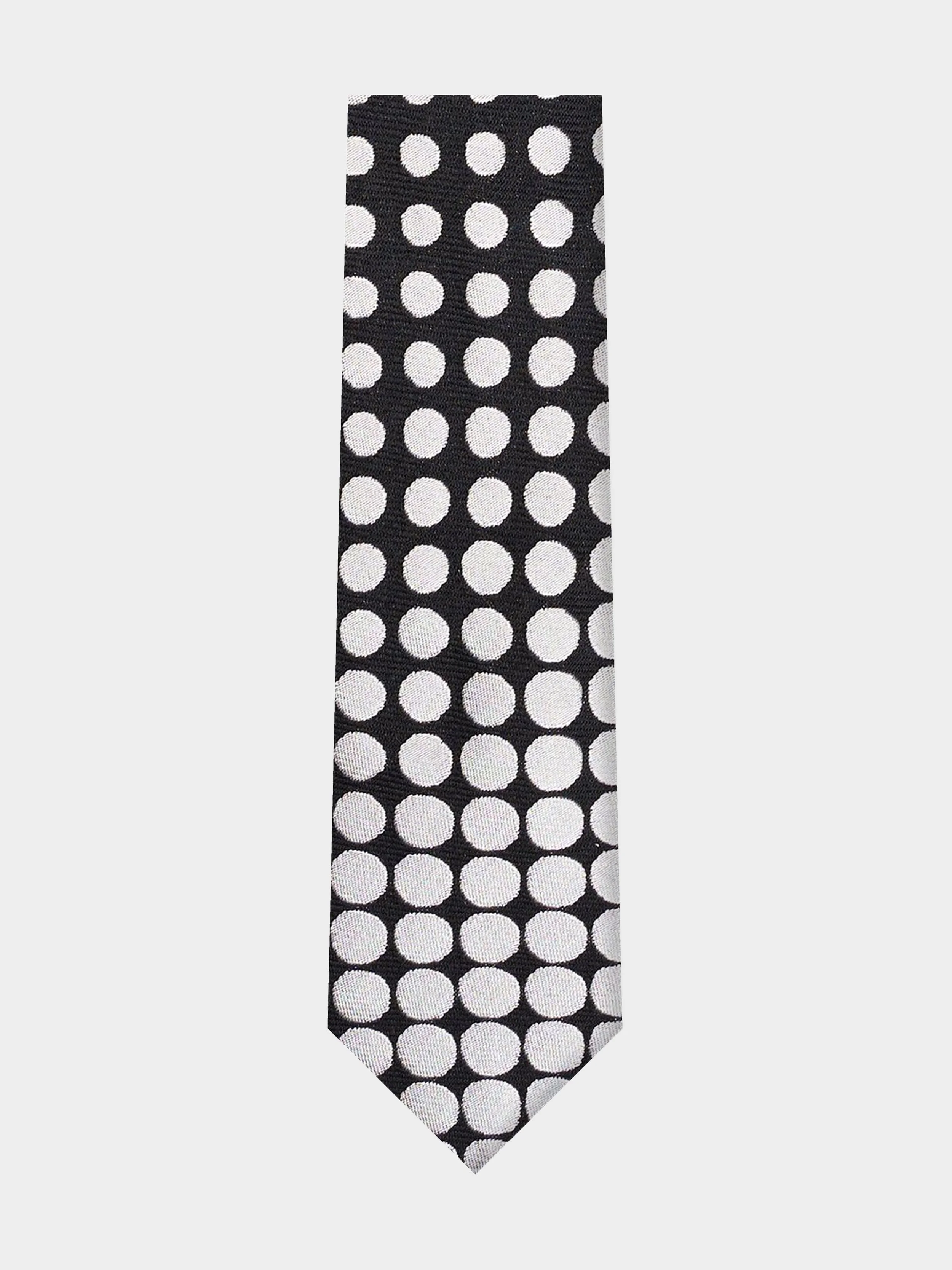 'Black And White Wonderdot' Slim Necktie