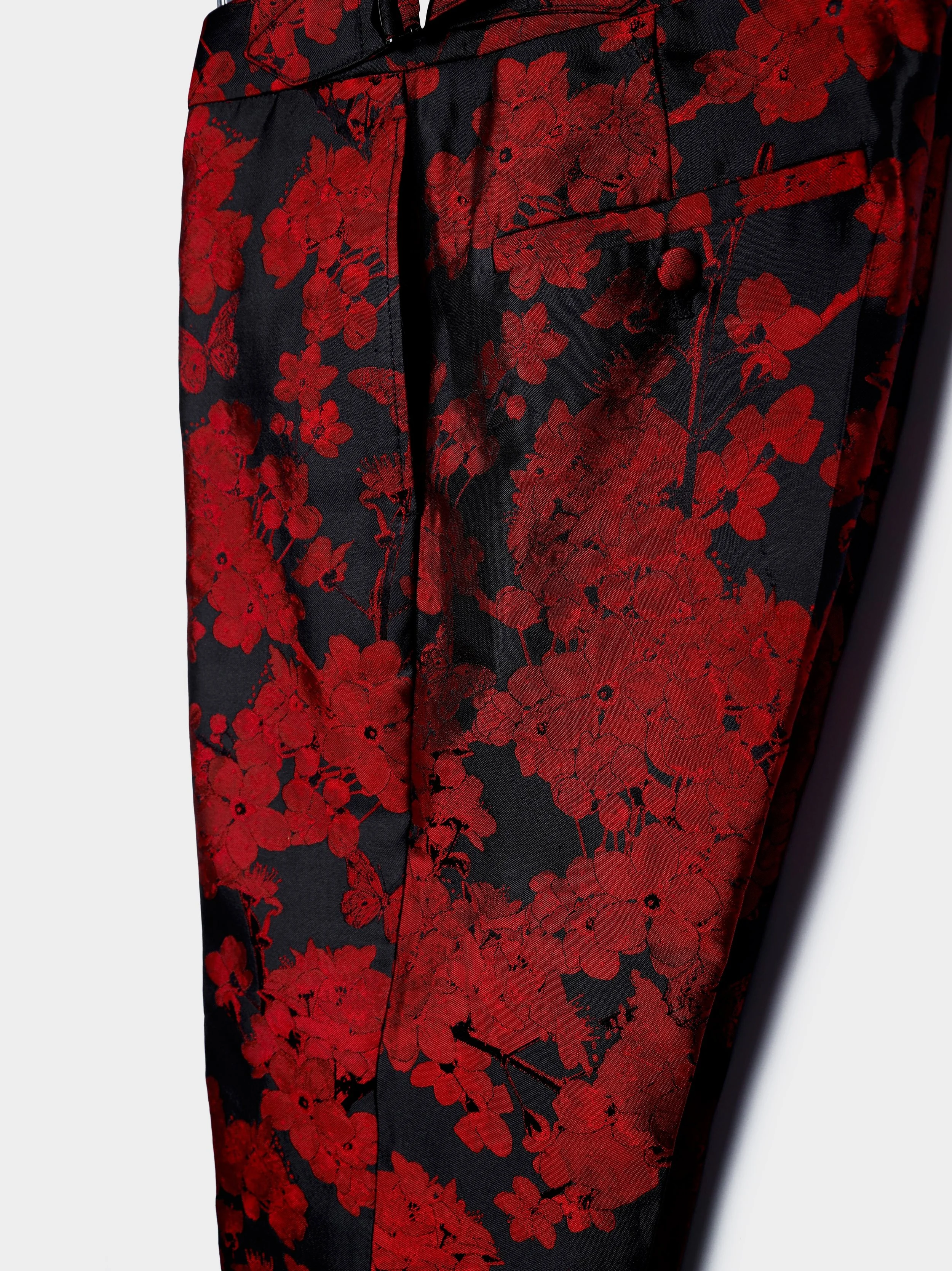 Red And Black Blossom Silk Suit trouser close.jpg