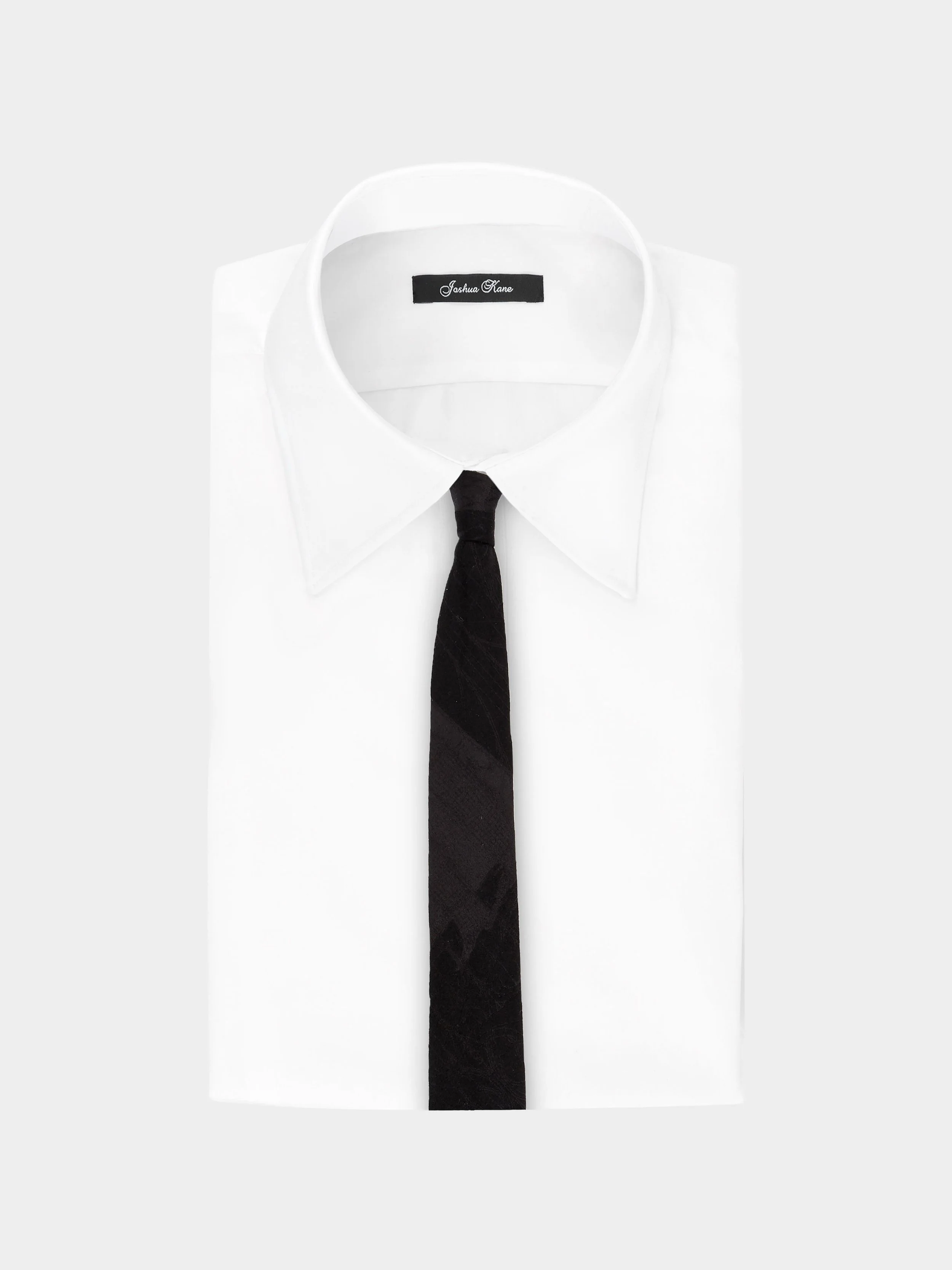'Black & White Monogram Polkadot Silk' Slim Necktie 2.jpg