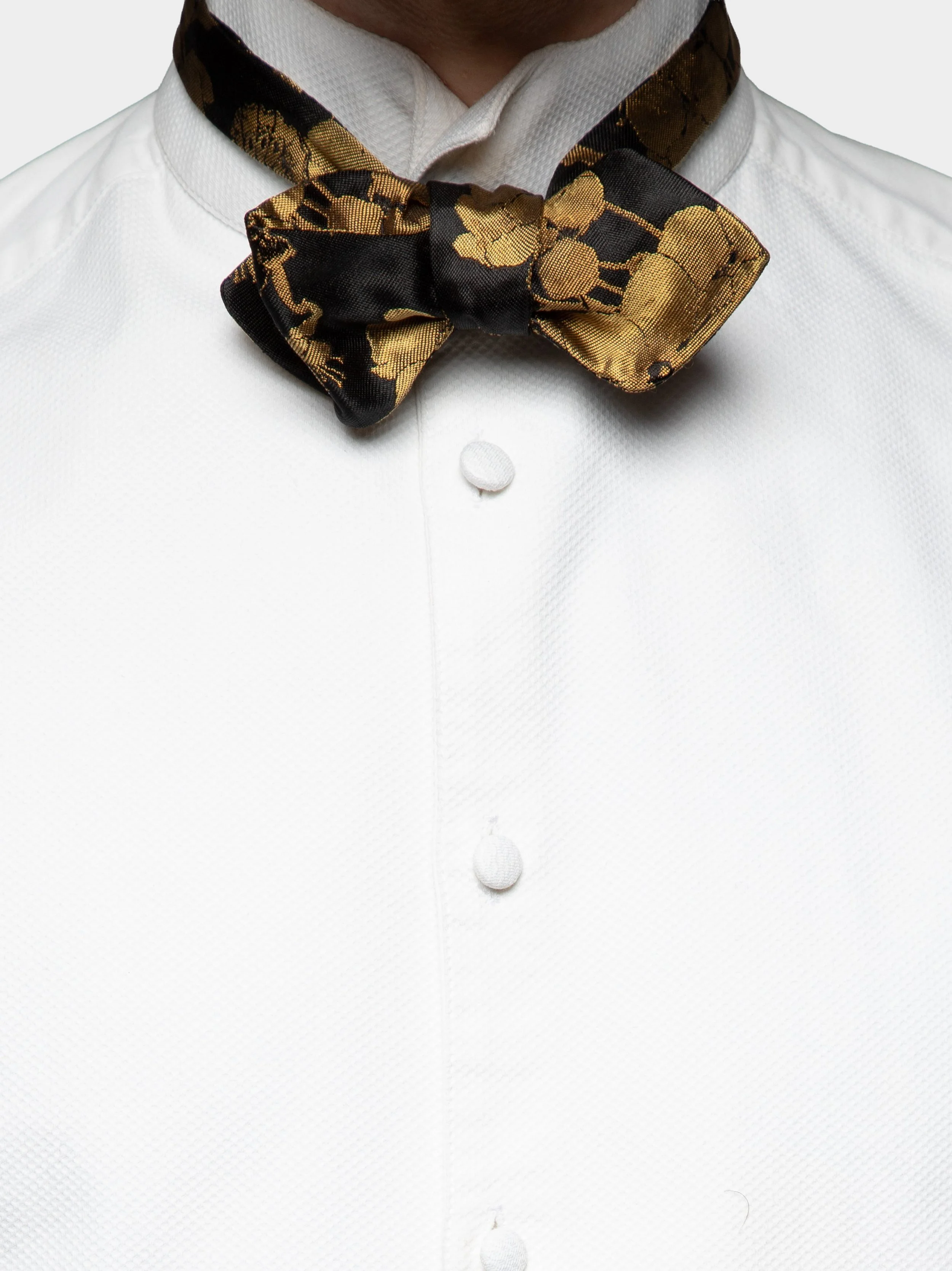 Gold Falling Blossom Silk Point Bowtie 1.jpg