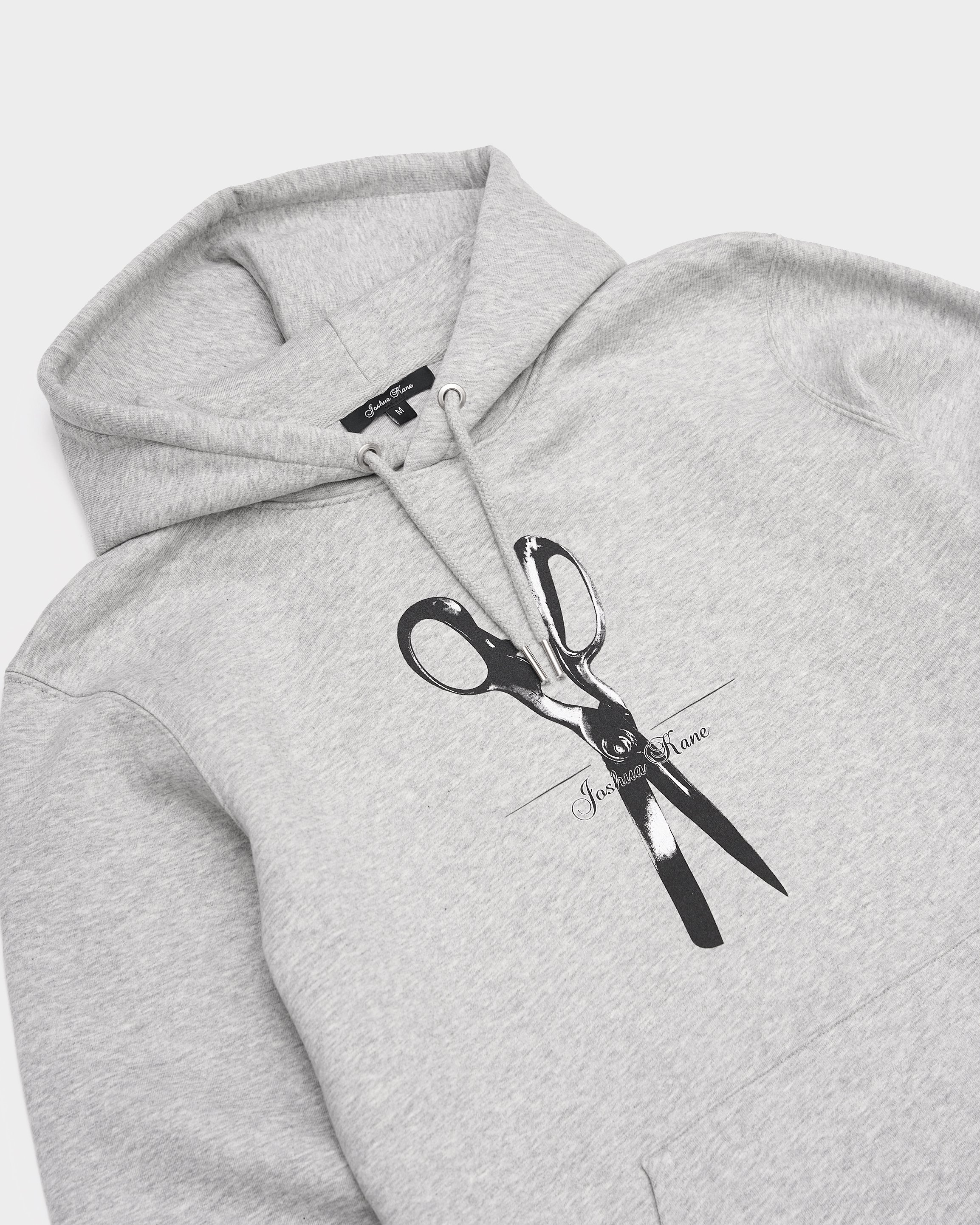 'The Shears' Grey Hoodie with Black Print Motif far.jpg