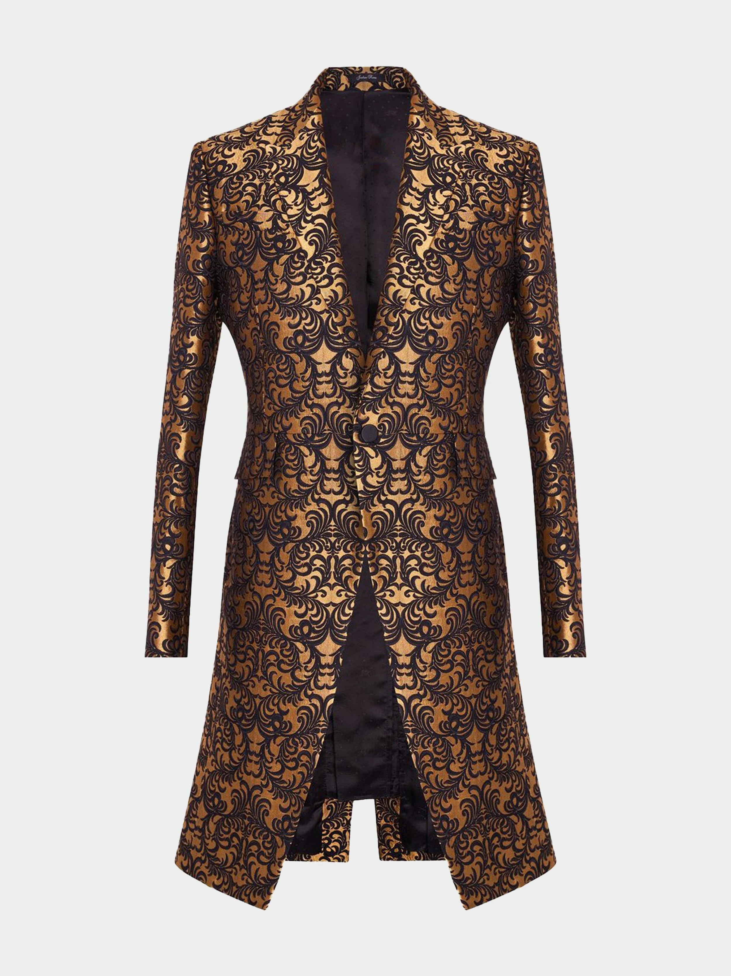'The Morning' Gold and Black Regency Swirl Coat
