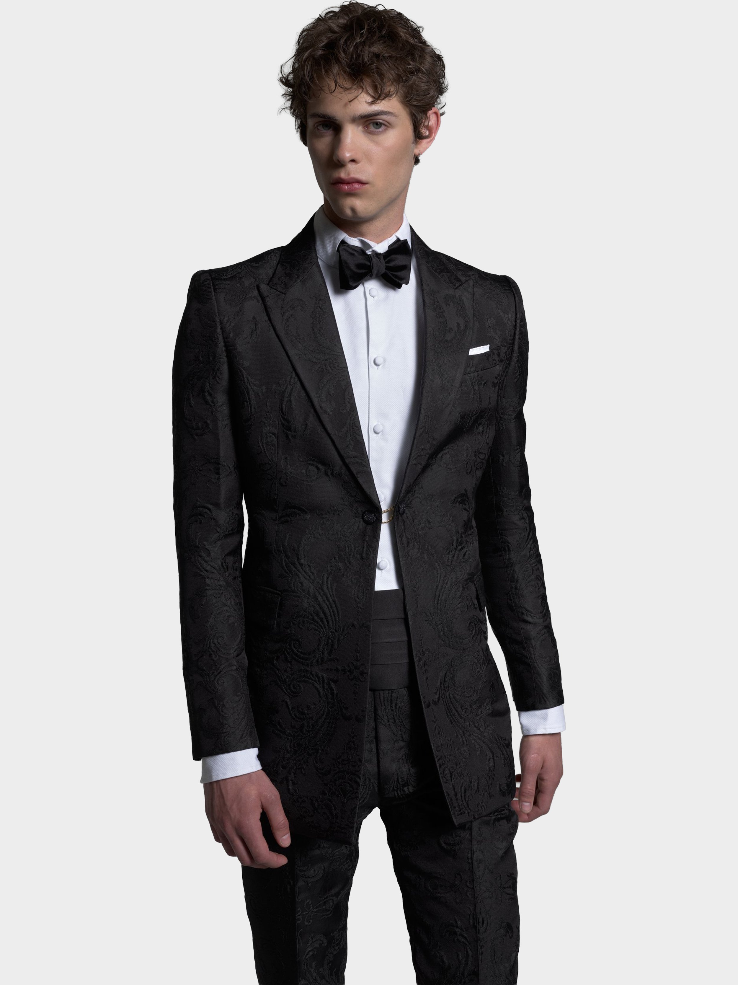 Black Embossed Scrolls Jacquard Suit front.jpg