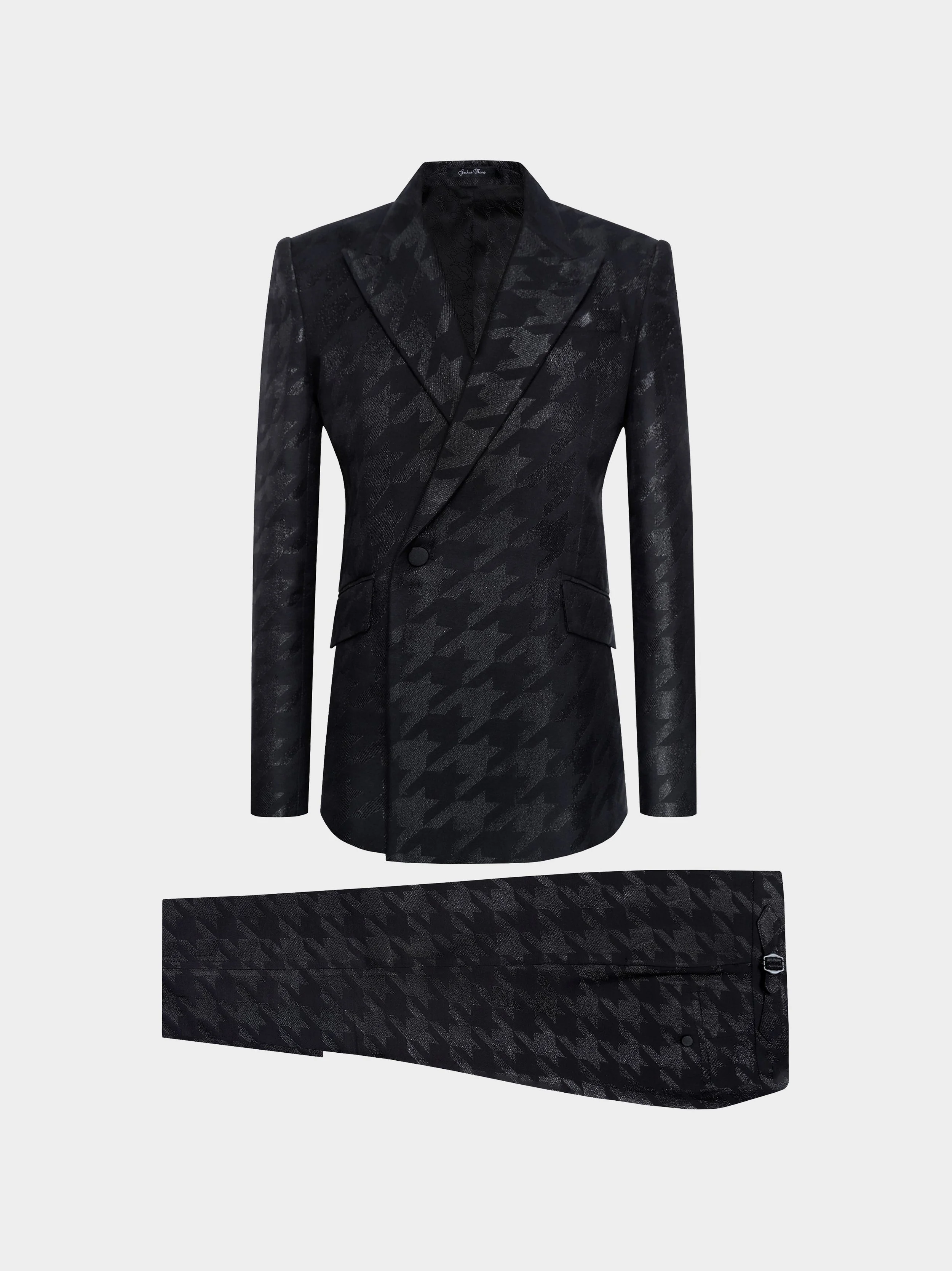 Black Lurex Houndstooth  Suit