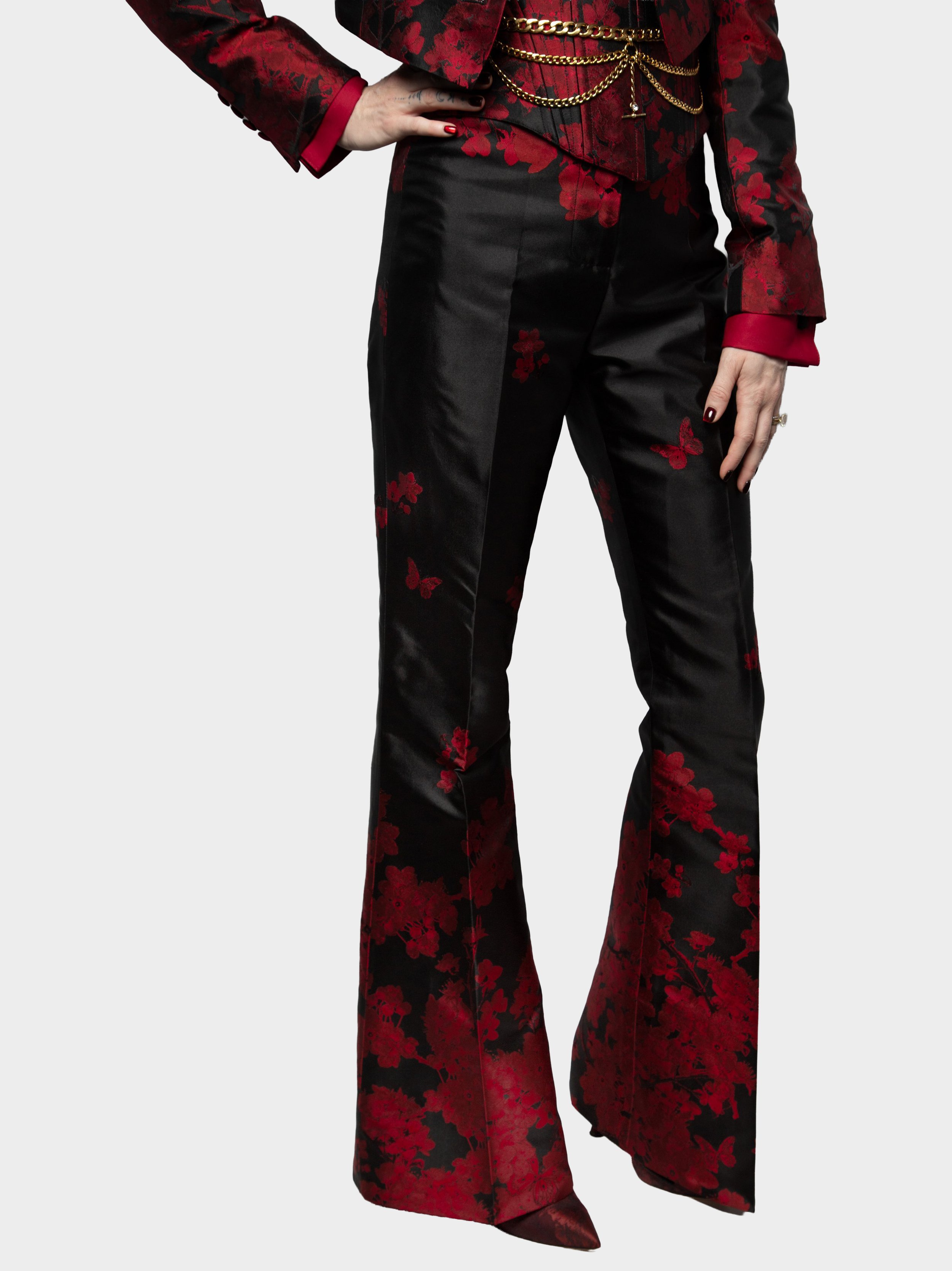 Red Falling Blossom Silk Suit trouser.jpg