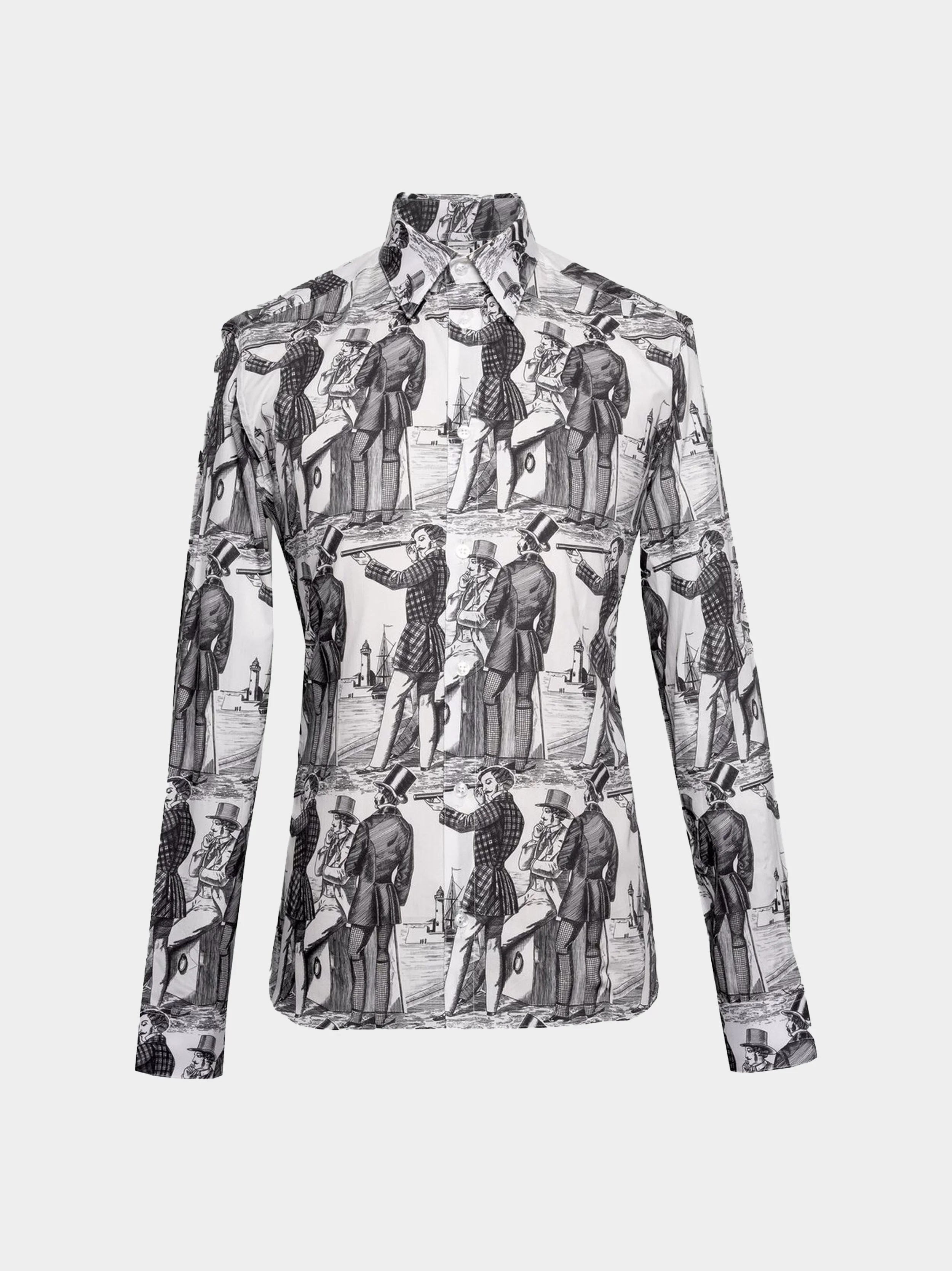 '3 Tailors' Point Collar Printed Shirt