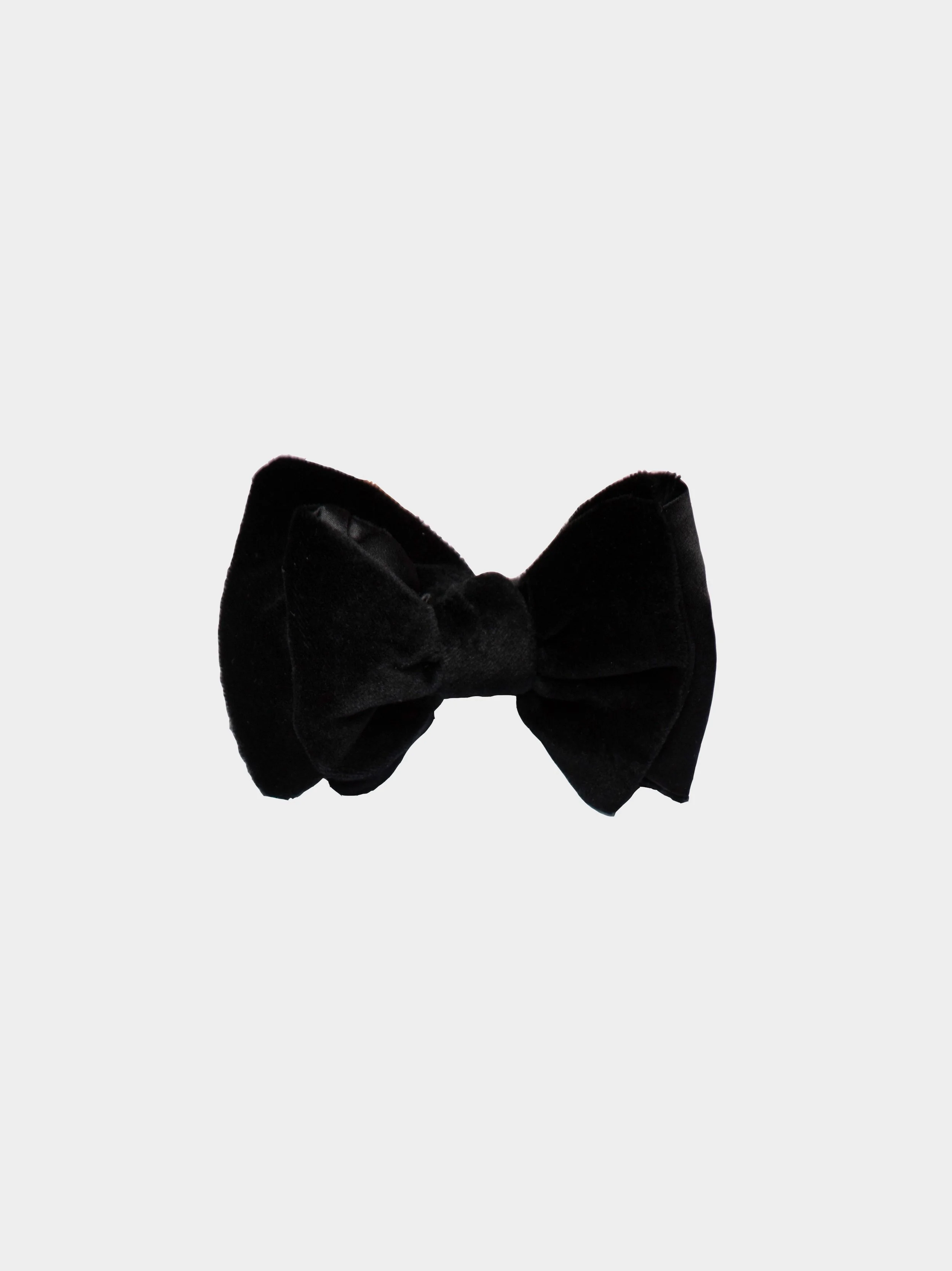 Black Velvet Pre-Tied Wide Bowtie