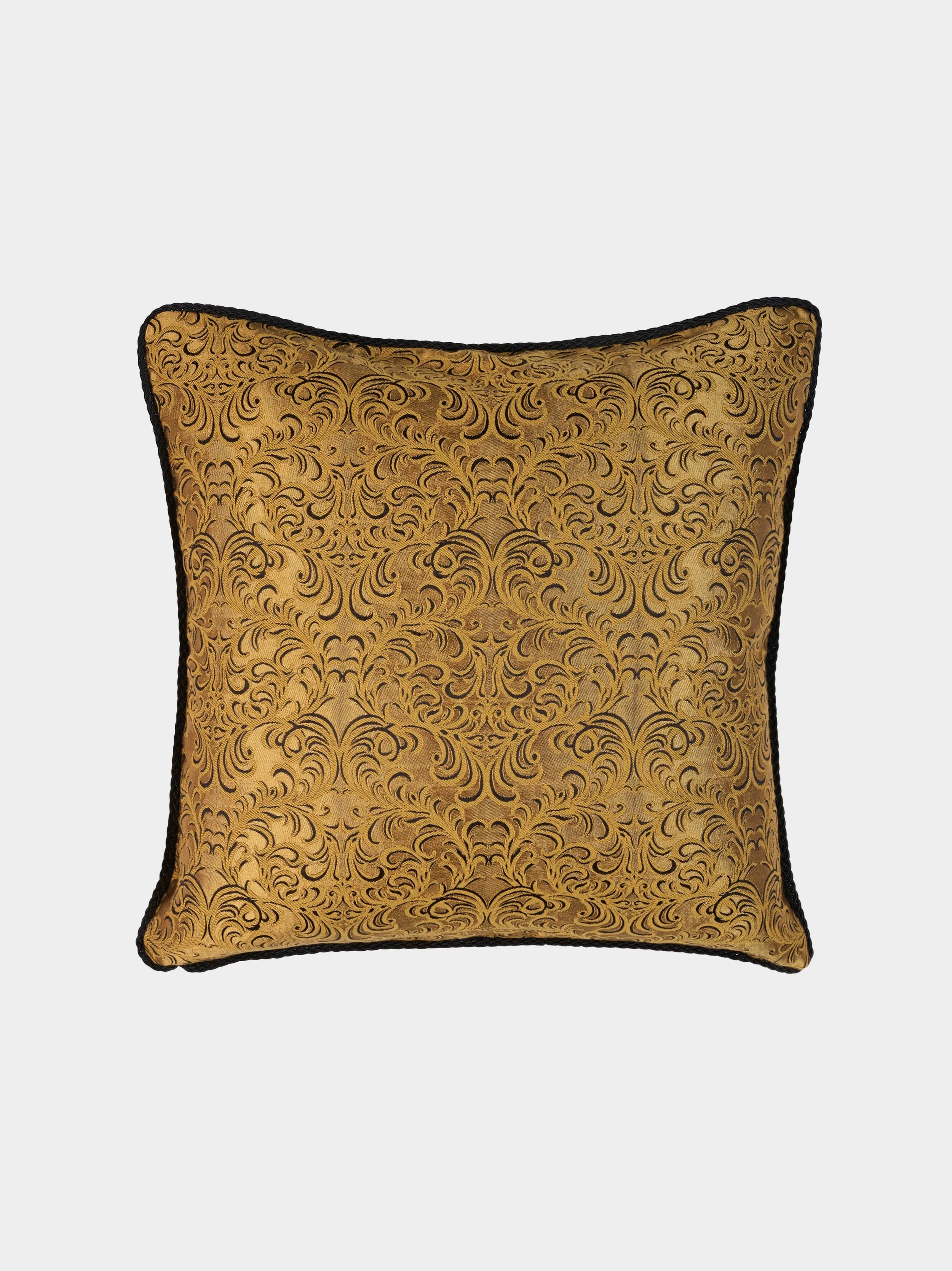 'Gold+Regency+Swirl'+and+'Gold+Floral+Flock'+Silk+Jacquard+Cushionfront.jpg