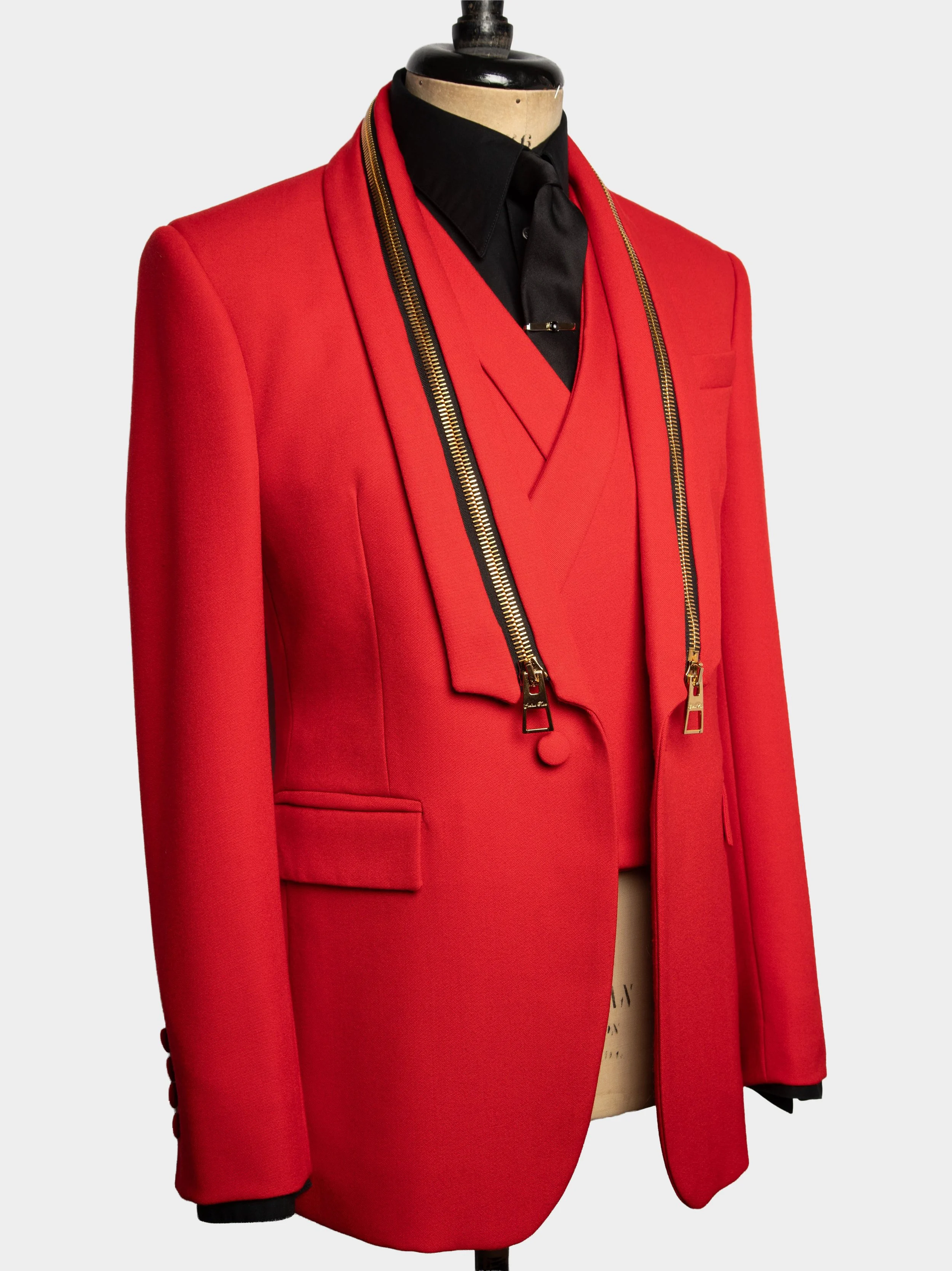 Red Barathea Zip Lapel Suitzipped.jpg